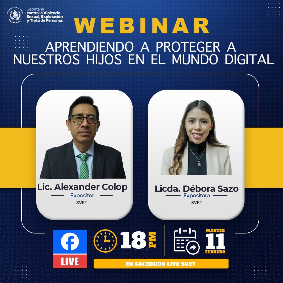 ¡Protege a tus hijos en el mundo digital! 🌐

Únete mañana 11 de febrero a nuestro webinar "Aprendiendo a proteger a nuestros hijos en el mundo digital". 

¡No te lo pierdas!