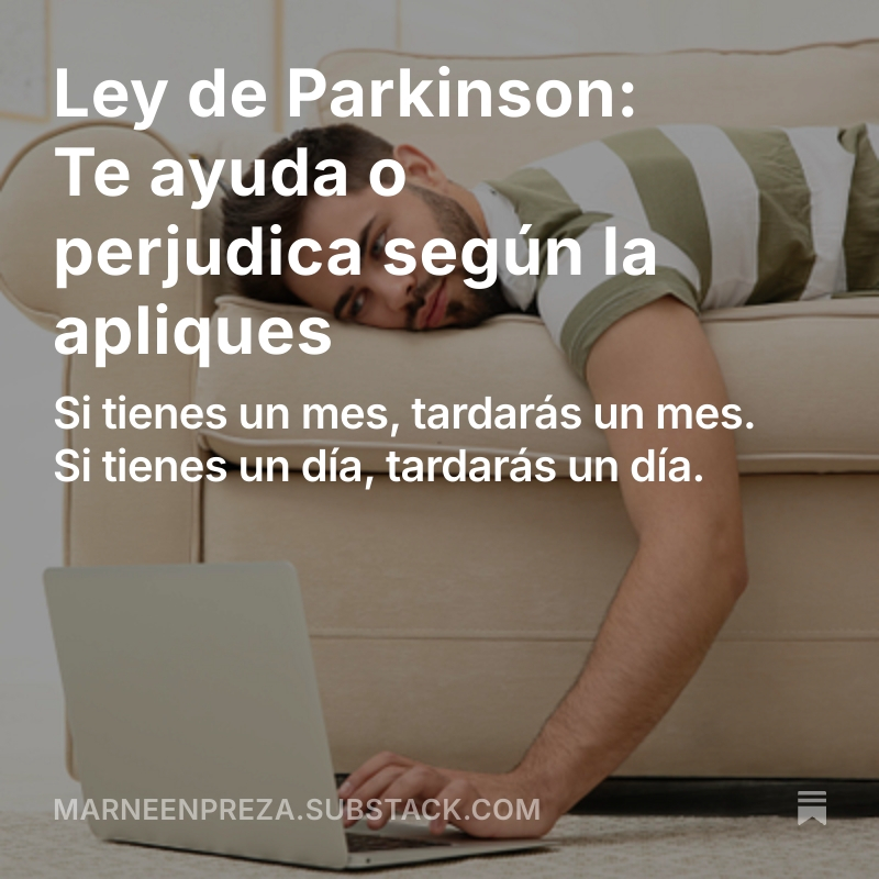 MarneenPreza's tweet photo. Ley de Parkinson - Un principio satírico que explica cómo el trabajo y otras cosas tienden a expandirse hasta ocupar el tiempo, el espacio o los recursos disponibles...  Te invito este y otros artículos en mi substack - https://t.co/0mukXMKWAy https://t.co/xOw69EnlLQ