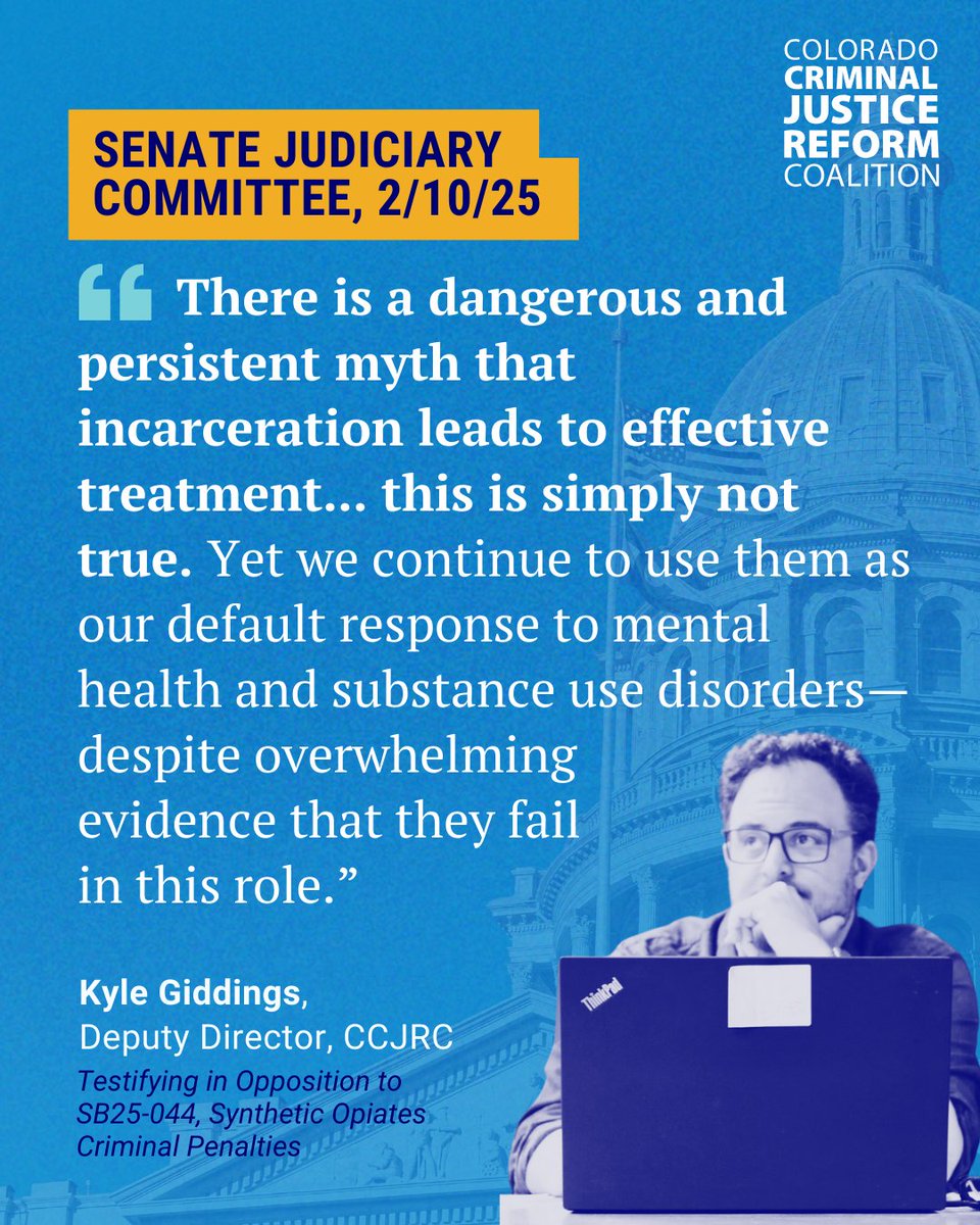 Our Deputy Director Kyle Giddings, in recovery for 11 years, knows firsthand that incarceration doesn’t heal addiction—it makes it worse. Colorado must reject the failed policies of the past. 

Vote NO on SB-44. #NoOnSB44