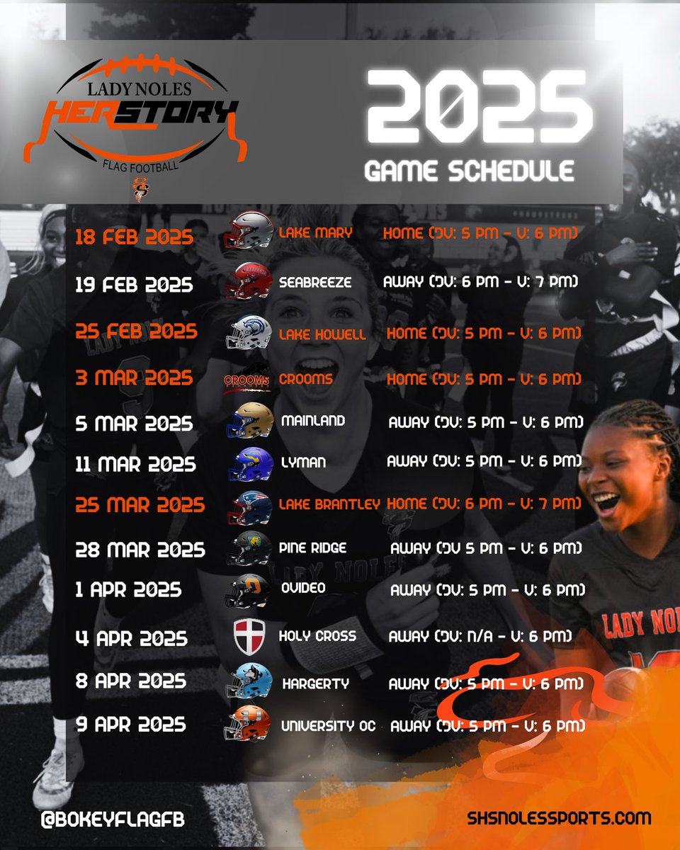 Our Lady Noles 2025 Schedule. Come cheer us on as we write Chapter 2 of #HERstory #RecruitBokey <a href="/coachemartin/">Coach Eric Martin</a> <a href="/CoachBLeeJr/">Coach Bernard Lee Jr</a> <a href="/SeminoleAthlet1/">Seminole Athletics</a> <a href="/FHS7v7AFlag/">FHS7v7AFlag</a> <a href="/MaxPreps/">MaxPreps</a>