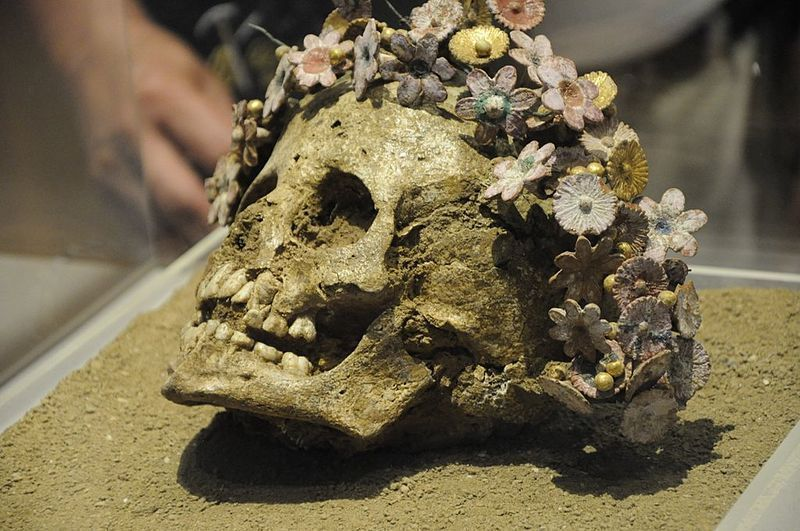 Grave goods always get me because this is 400 BC, this is a skull of a young girl, eight years old or something. Think about how much time all those took to make. Somebody loved her a lot
