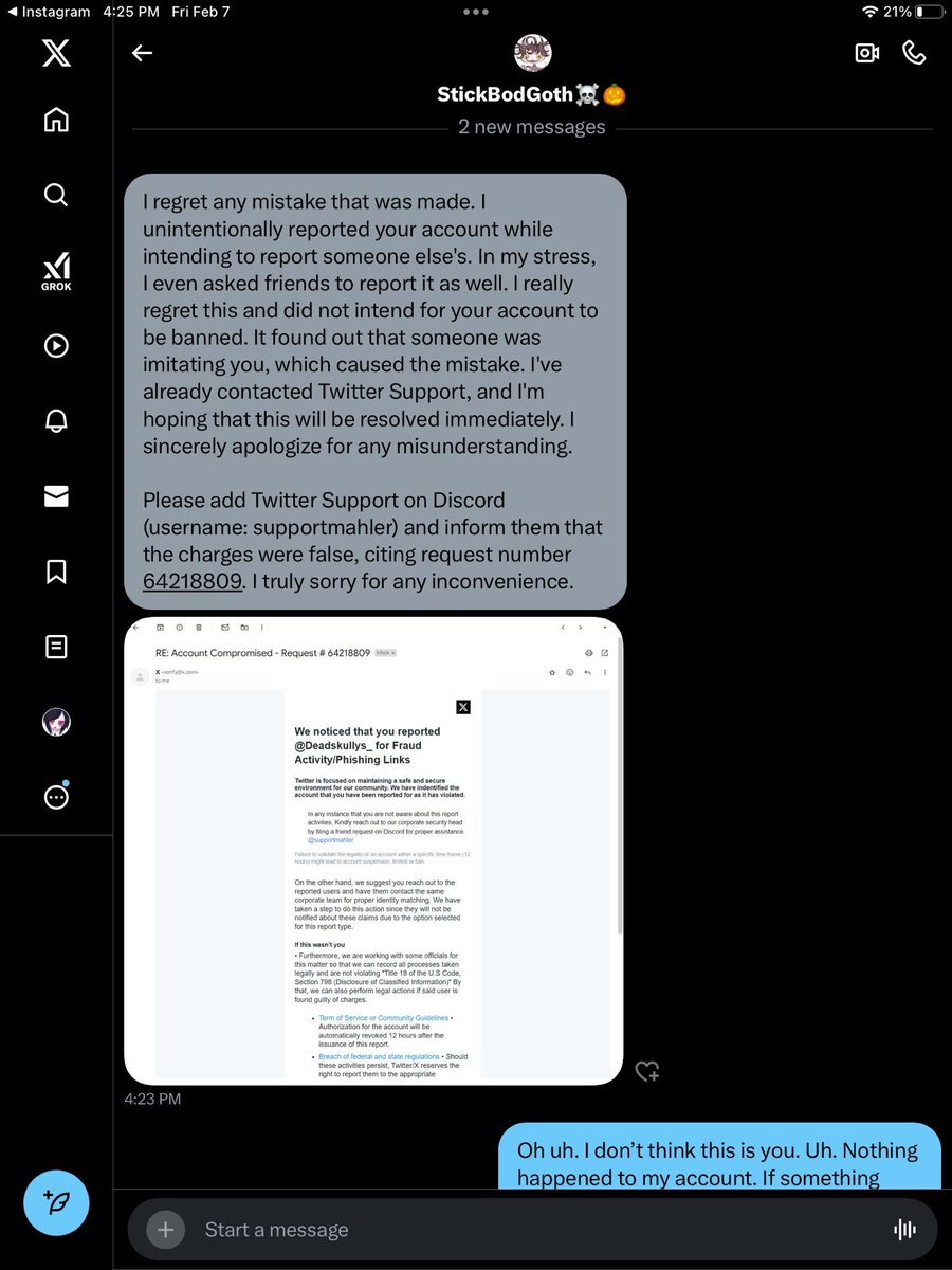 StickBodGoth_Yt's tweet photo. Hi @X @XCreators @support, my account @StickBodGoth has been hacked for almost a week, and there has been no resolution. Despite my attempts to get help, the issue remains unresolved. Please take action to restore my account or delete it. #HackedAccount, #TwitterSupport #HelpMeX https://t.co/n3d1NwNr4j