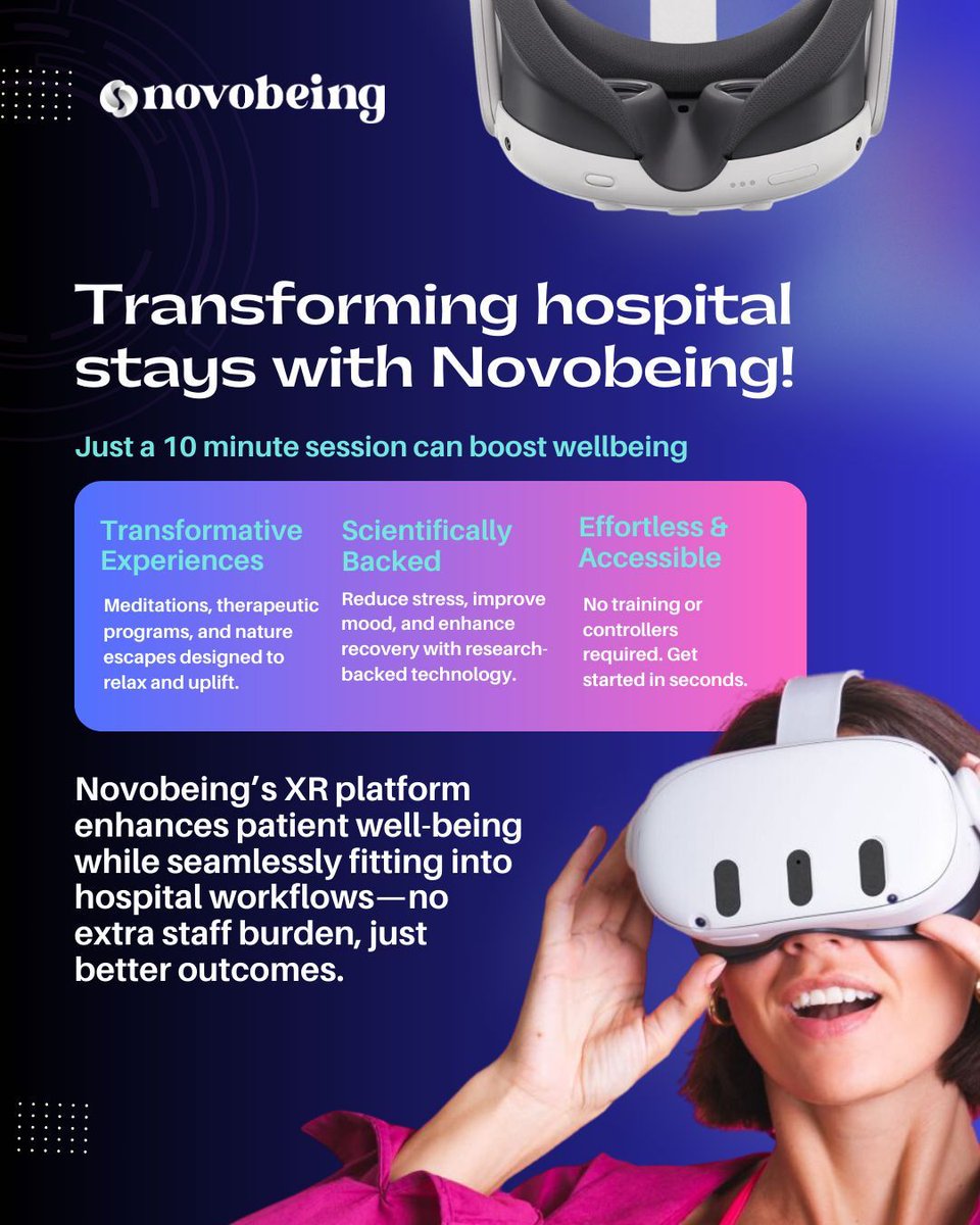 Advanced patient care purpose-built for healthcare. 

Powered by the latest XR and AI technology, Novobeing enhances clinical and economic outcomes and increases patient satisfaction. Ready to lead the transformation?

Book a demo today!