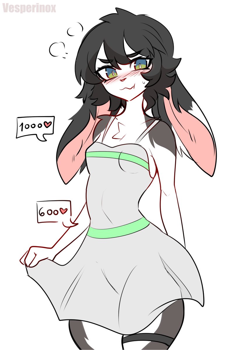 Undress the bunny! 
I don't think she's wearing anything  
under that dress.. 👀