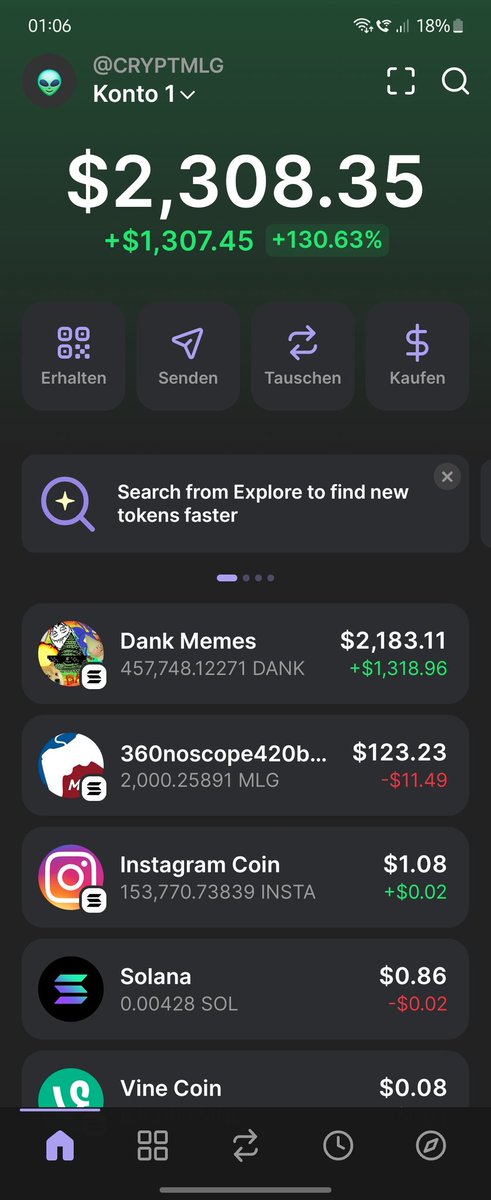 I AM UP SO BAD ON $DANK BUT I'LL NOT SELL 1 FUCKING COIN UNTILL WE HIT 100MIL🚀🚀🚀
HIGHER FAM🗣️🗣️🗣️
$MLG COME JOIN US FOR A RIDE OLD BROTHER🔥🤝🔥