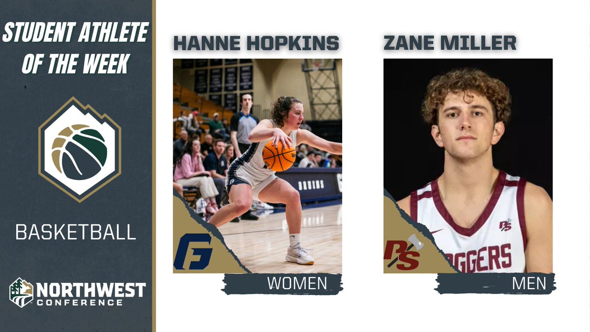 Hopkins &amp; Miller Named NWC Basketball Student-Athletes of the Week
<a href="/GFUAthletics/">George Fox Athletics</a> <a href="/GeorgeFoxWBB/">George Fox Women’s Basketball</a> <a href="/PSLoggers/">Puget Sound Loggers</a> <a href="/PSmbasketball/">PS MBasketball</a> 
nwcsports.com/news/2025/2/10…