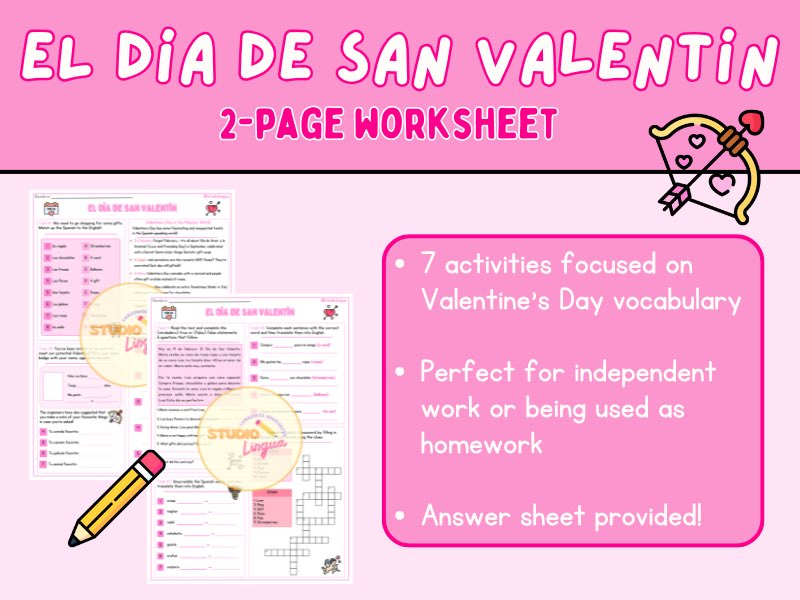 💘✨ Love is in the air… and in your French &amp; Spanish lessons!

Our two-page Valentine’s worksheets are bursting with fun, interactive activities to get students thinking, chatting &amp; falling for languages! 💕

🇫🇷: shorturl.at/Zjahl
🇪🇸: shorturl.at/CqtJL