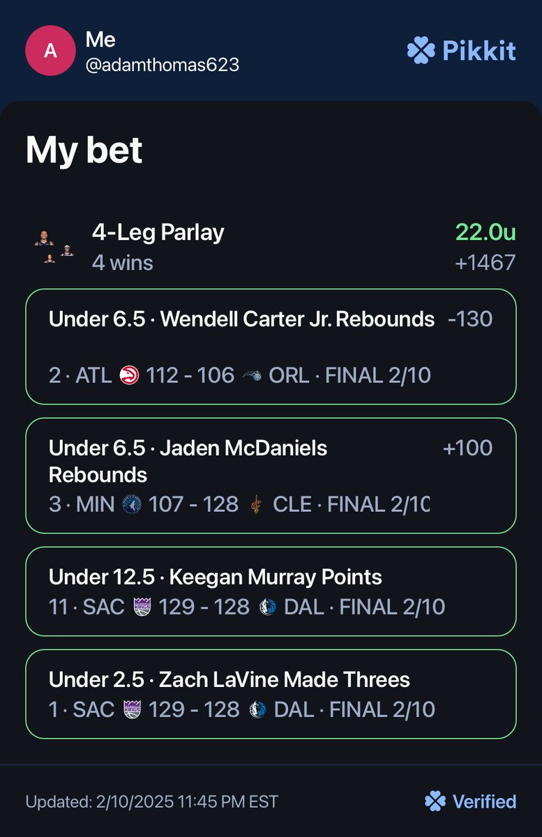 Hit a +771 and +1467 using <a href="/OSPortfolioEV/">OddsShopper Portfolio EV</a> Follow <a href="/gehrenbergdfs/">Greg Ehrenberg</a> and <a href="/shanderbets/">ShanderBets</a> to get started. <a href="/OddsShopper/">OddsShopper</a>