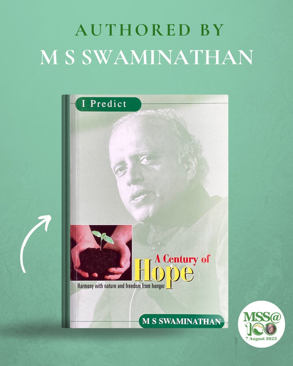 #TransformationTuesday 

"Science must respond to basic human needs," says MSS in this #mustreadbook, emphasising that frontier technologies like biotechnology, space, communication, information &amp; renewable energy can help foster sustainable advances in #Agriculture 

#MSS100