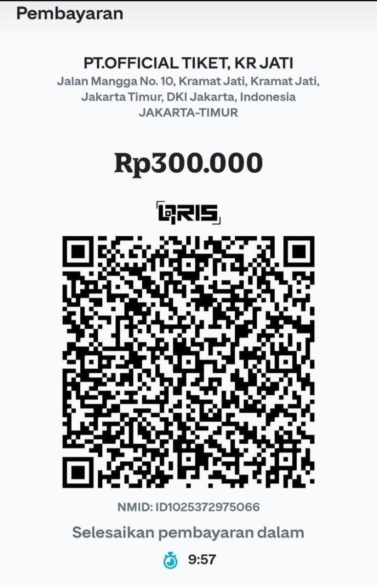 hello_rv's tweet photo. Penipunya terakhir melakukan metode pembayaran menggunakan QRIS atas nama PT. OFFICIAL TIKET,KR JATI 

#scammers #penipuantiketkonser #wtb #wts #NCT127_NEOCITY_THE_MOMENTUM #tiketkonser #Linkinpark https://t.co/xEu6N9hdf5