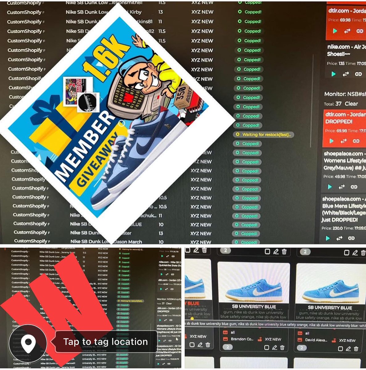 BIG COOKOUT THIS MORNING FOR SNEAKER HELPERS MEMBERS!! 🔥🧑‍🍳 

60+ MEMBER CHECKOUTS

Thanks <a href="/nsb_bot/">NSB Bot</a> as always! 

#SNEAKERHELPERS #ACO