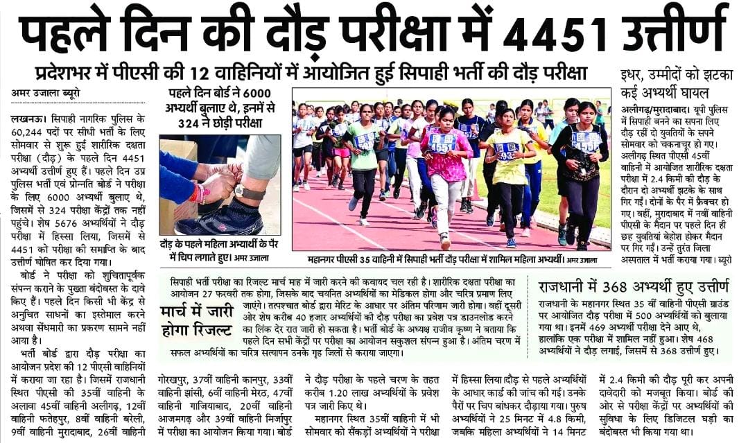 rojgarwithankit's tweet photo. UP Police Running के पहले दिन का Result
6000 में से 4451 बच्चे दौड़ में सफल 
324 रहे absent

#up #uppolice https://t.co/HepfAFb26z