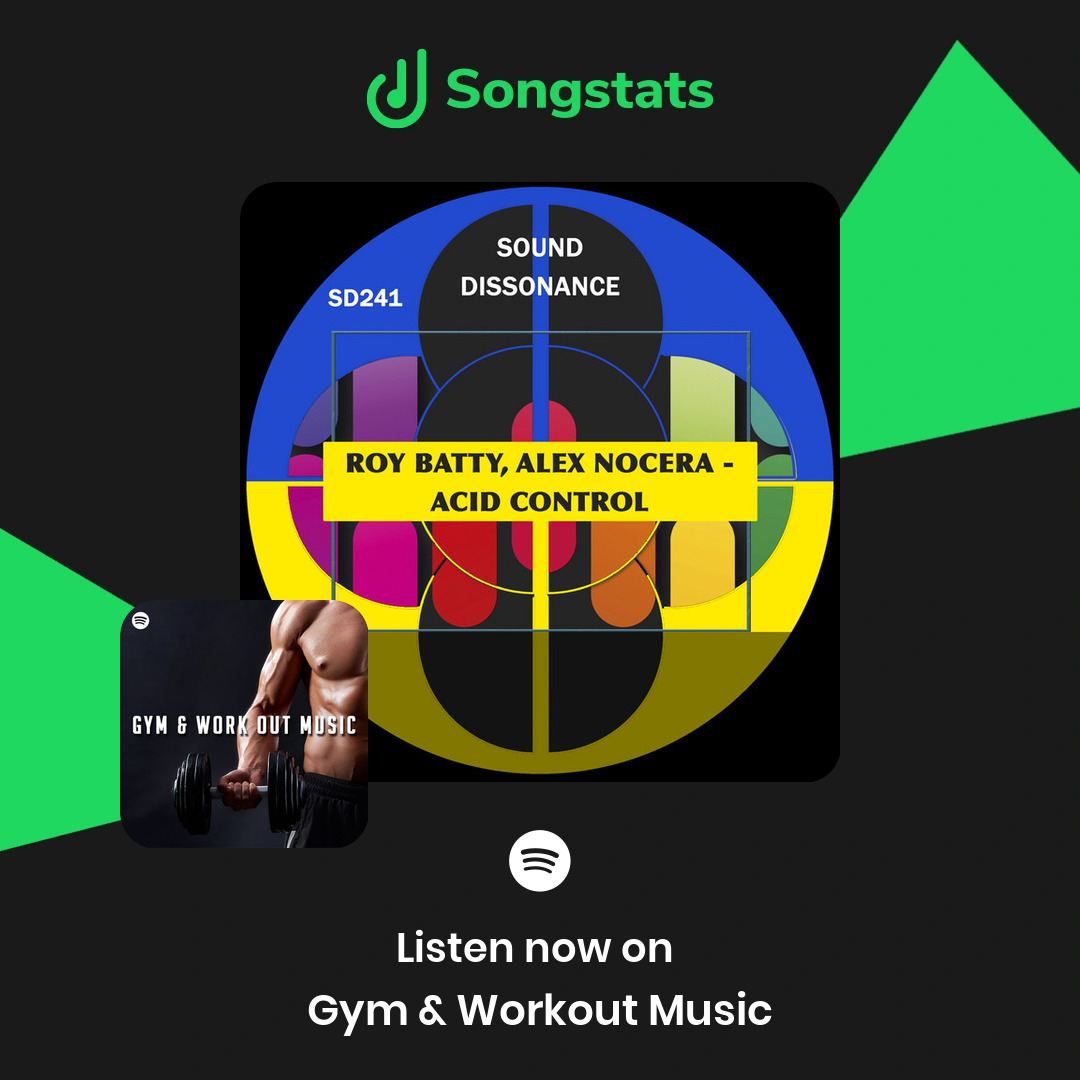 <a href="/alexnocera/">Alex Nocera</a> Love your new release!! "Acid Control" was added to 'Gym &amp; Workout Music' with over 32.2K Followers on Spotify!