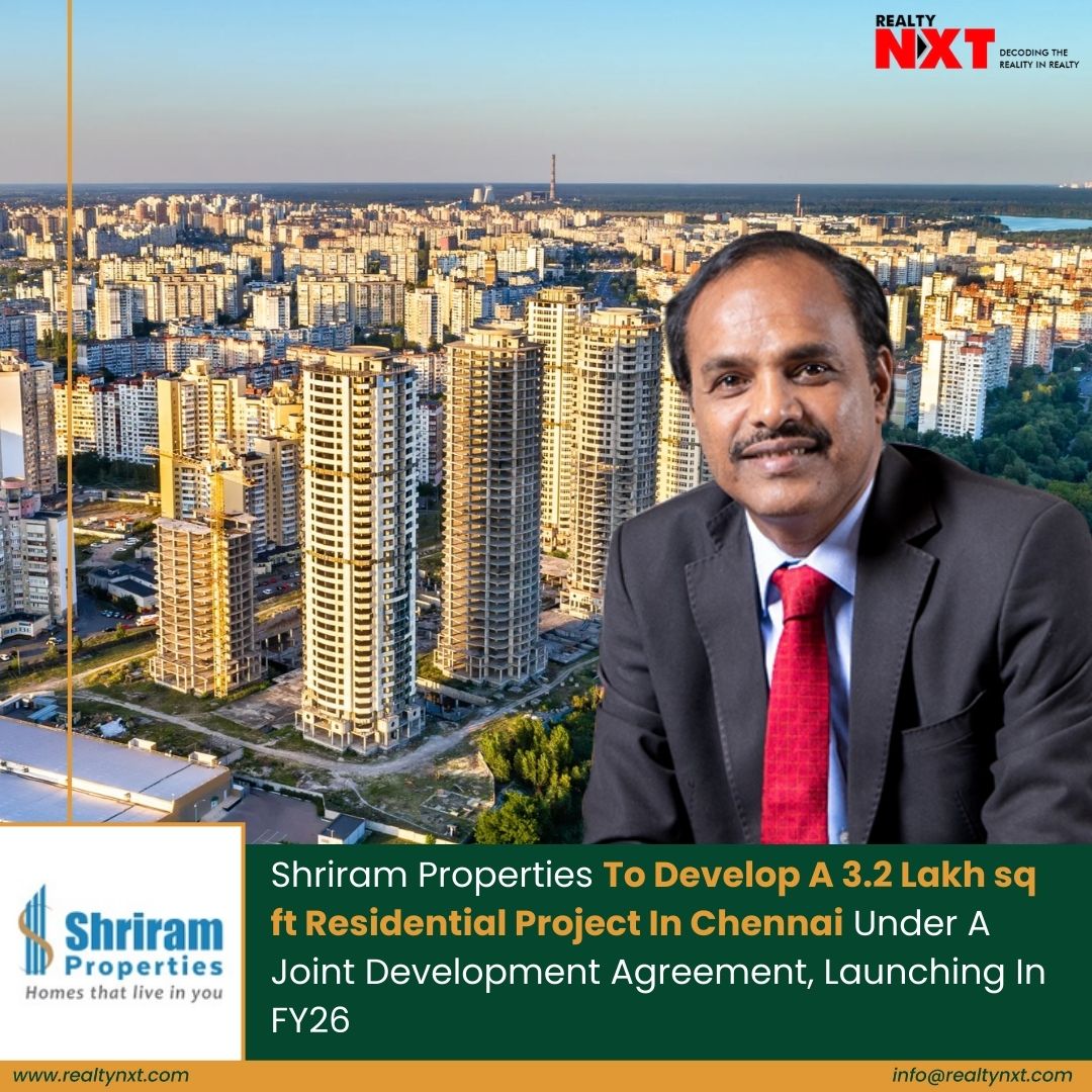 RealtyNXT's tweet image. #News | @shriramprops signs a joint development deal for a 3.2 lakh sq ft #Chennai project with a #GDV of Rs 350-400 cr,set for early FY26 launch under its asset-light strategy.

#RealtyNXT #ResidentialProject #JointDevelopment #PropertyInvestment #HousingMarket @MuraliM2020
