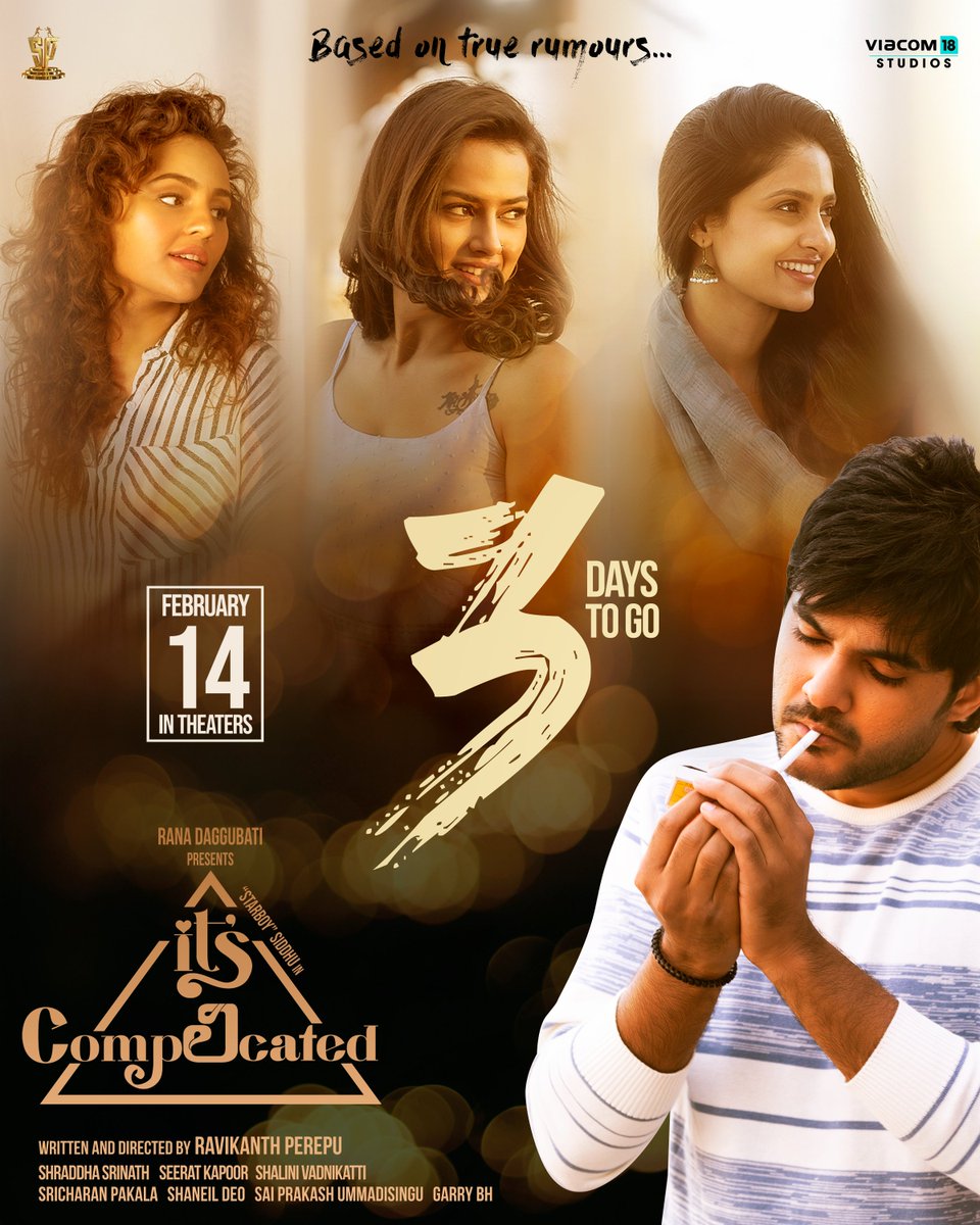 Some truths are best left untold… but we’re spilling them on February 14! 
3 days to go! 💥

#ItsComplicated releasing in theatres on Feb 14th!

#ItsComplicatedPressMeet #ItsComplicatedInTheatres #ItsComplicatedOnFeb14 #Starboy #FinallyIntheatres