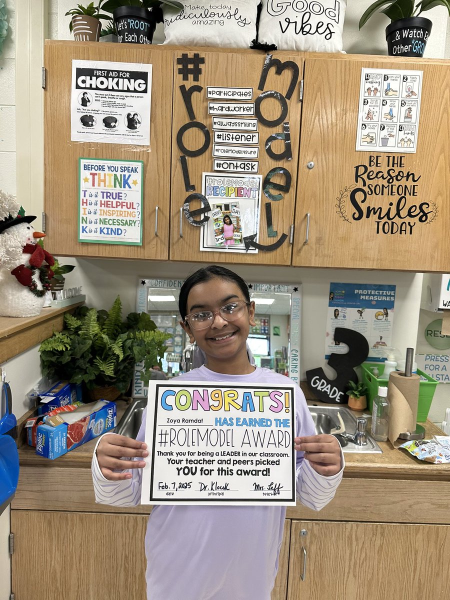 This bright ray of sunshine ☀️ serves as a role model for our class each and every day!! We are so lucky to have her in our class!! ⭐️