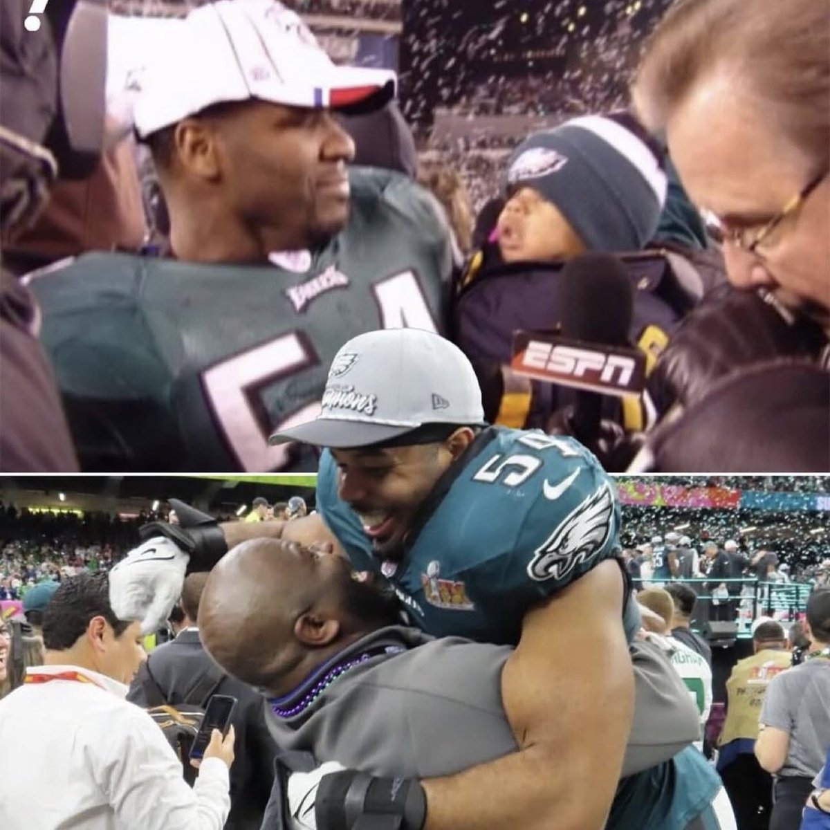 Jamie Apody (@jamieapody) on Twitter photo There’s nothing quite like the relationship between a father and his son. But when you include a full-circle celebration at the #SuperBowl that takes it up a notch.
This gives me all the feels. 💚🦅🙏🏻
(Courtesy <a href="/JTrotter_54/">Jeremiah Trotter</a>) There’s nothing quite like the relationship between a father and his son. But when you include a full-circle celebration at the #SuperBowl that takes it up a notch.
This gives me all the feels. 💚🦅🙏🏻
(Courtesy <a href="/JTrotter_54/">Jeremiah Trotter</a>)