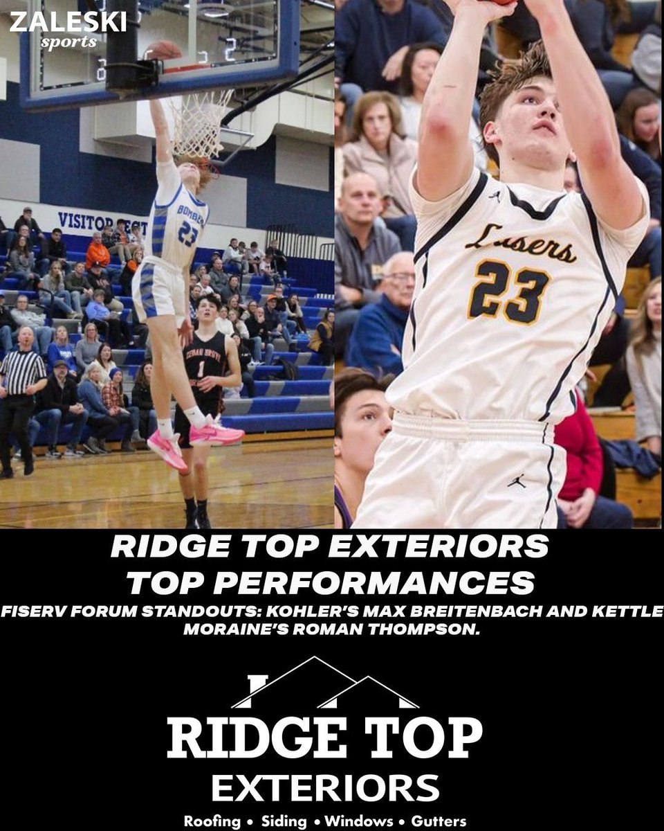 Max Breitenbach (Game-winning shot) and Roman Thompson (34 points) were standout performers at the first annual Deer District Prep Showcase in Milwaukee.   

Ridge Top Exteriors