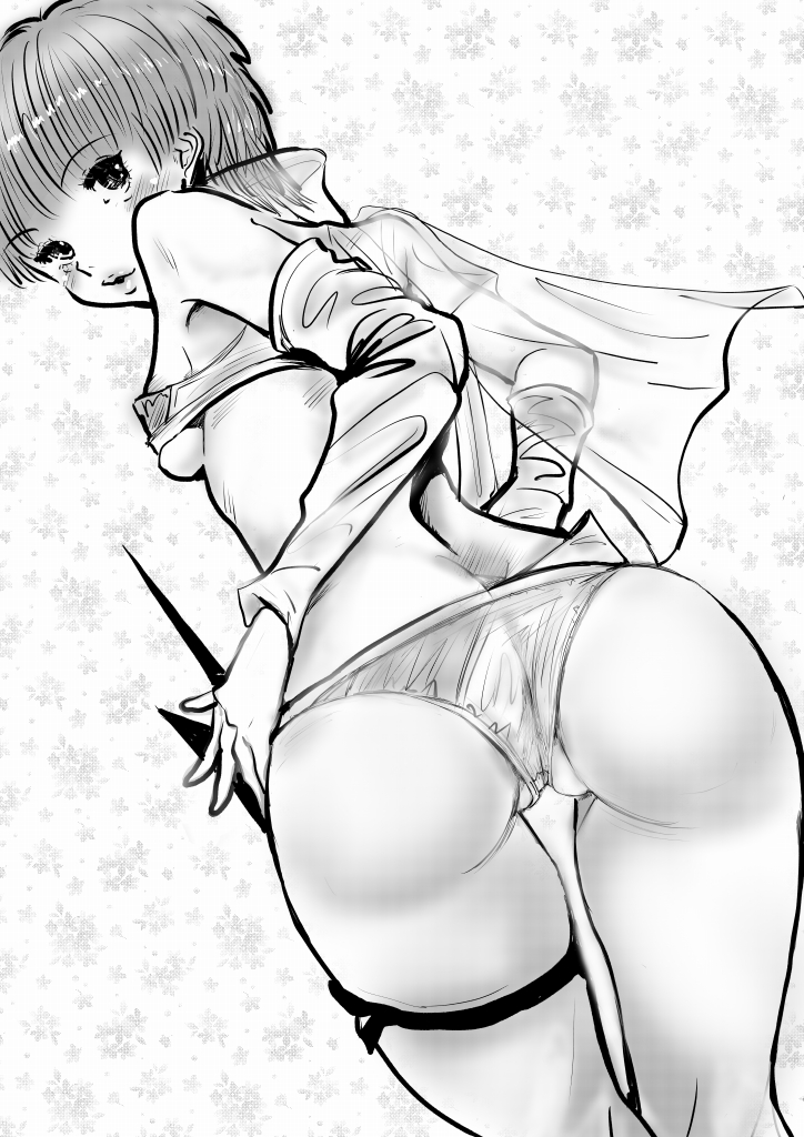 おこんにちは～😊
ウイングラブあおいさんFAのモノクロ版と線画です～ 