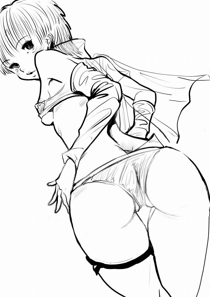 おこんにちは～😊
ウイングラブあおいさんFAのモノクロ版と線画です～ 