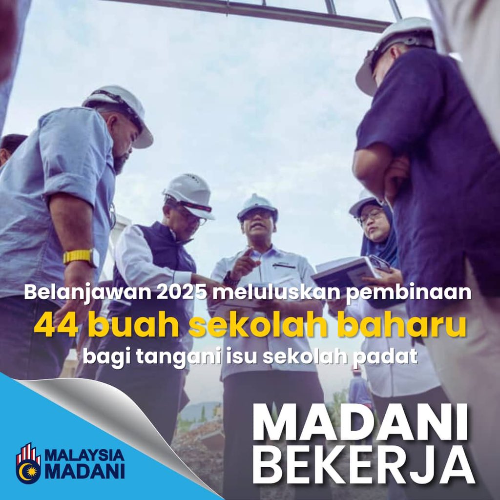 Komitmen Kerajaan MADANI bagi meningkatkan akses pendidikan sekaligus menangani isu sekolah padat dibuktikan menerusi kelulusan pembinaan sekolah baharu dalam belanjawan tahunan.
