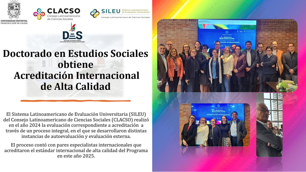 Recibimos con alegría esta maravillosa noticia ¡contamos con Acreditación Internacional de Alta Calidad para el Doctorado en Estudios Sociales!