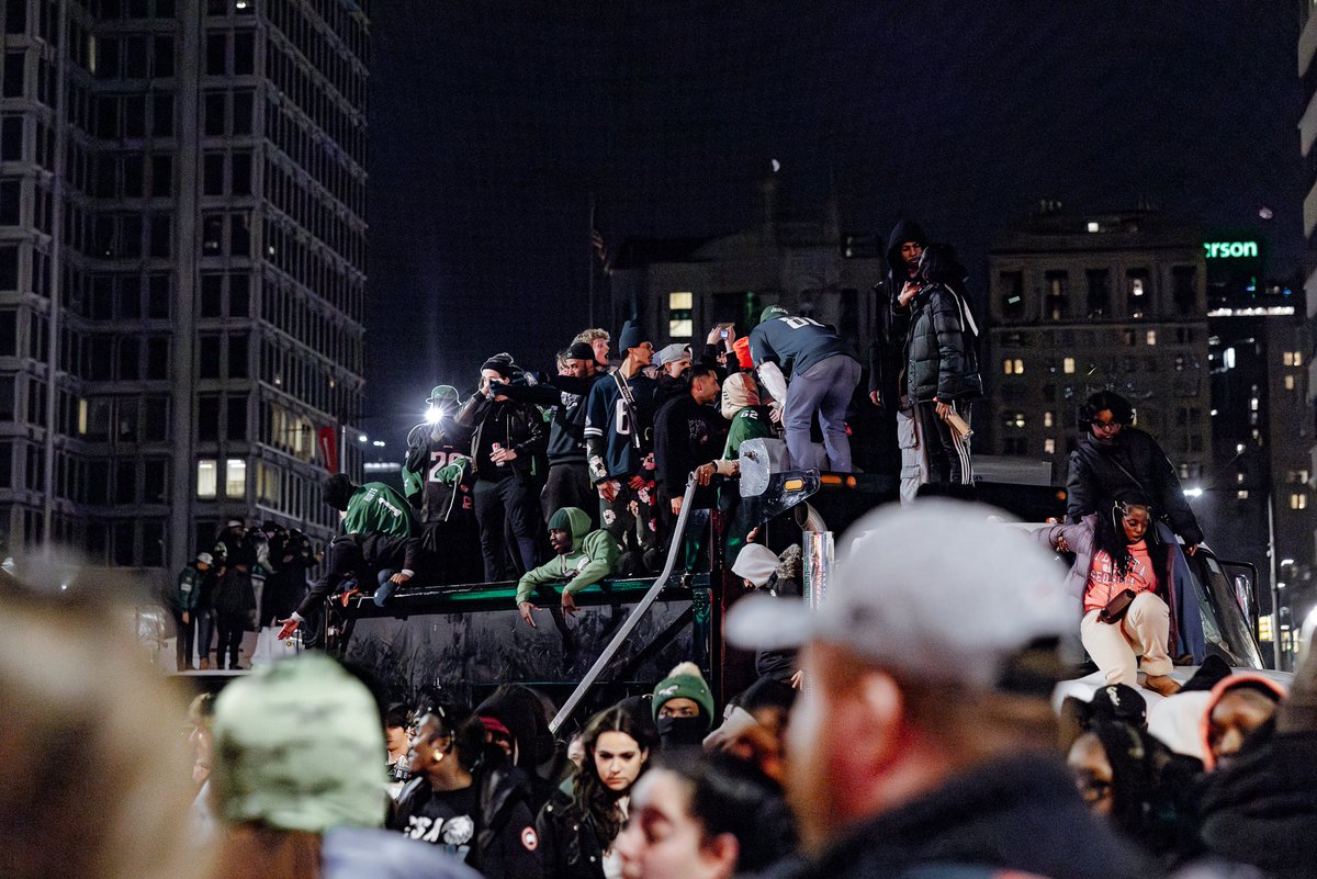 MattyWoog's tweet photo. Photos of Broad Street following the Eagles winning Super Bowl LIX

A thread... #FlyEaglesFly https://t.co/00yFkHfW2w