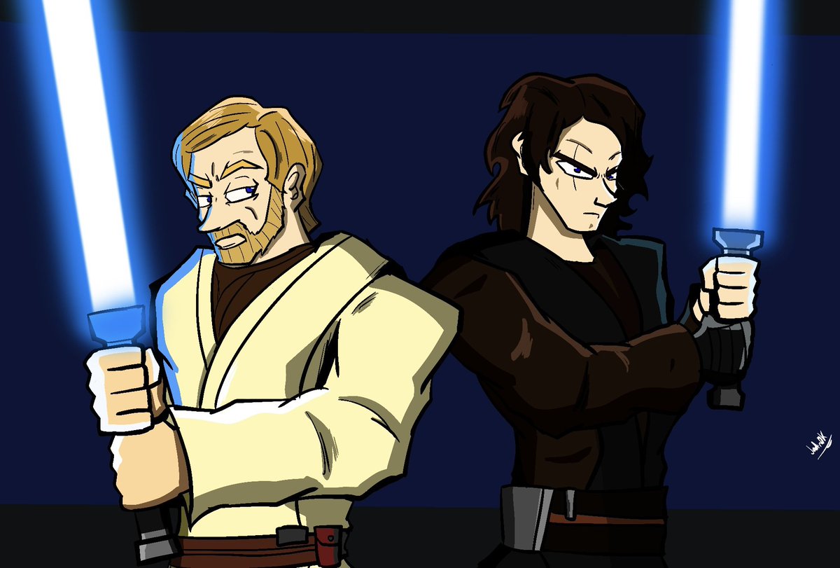JadinSkater24's tweet photo. Why do I get feeling you're going to be the death of me?
#StarWars #Obiwan #anakin #myart https://t.co/5Wcm6S7QXG