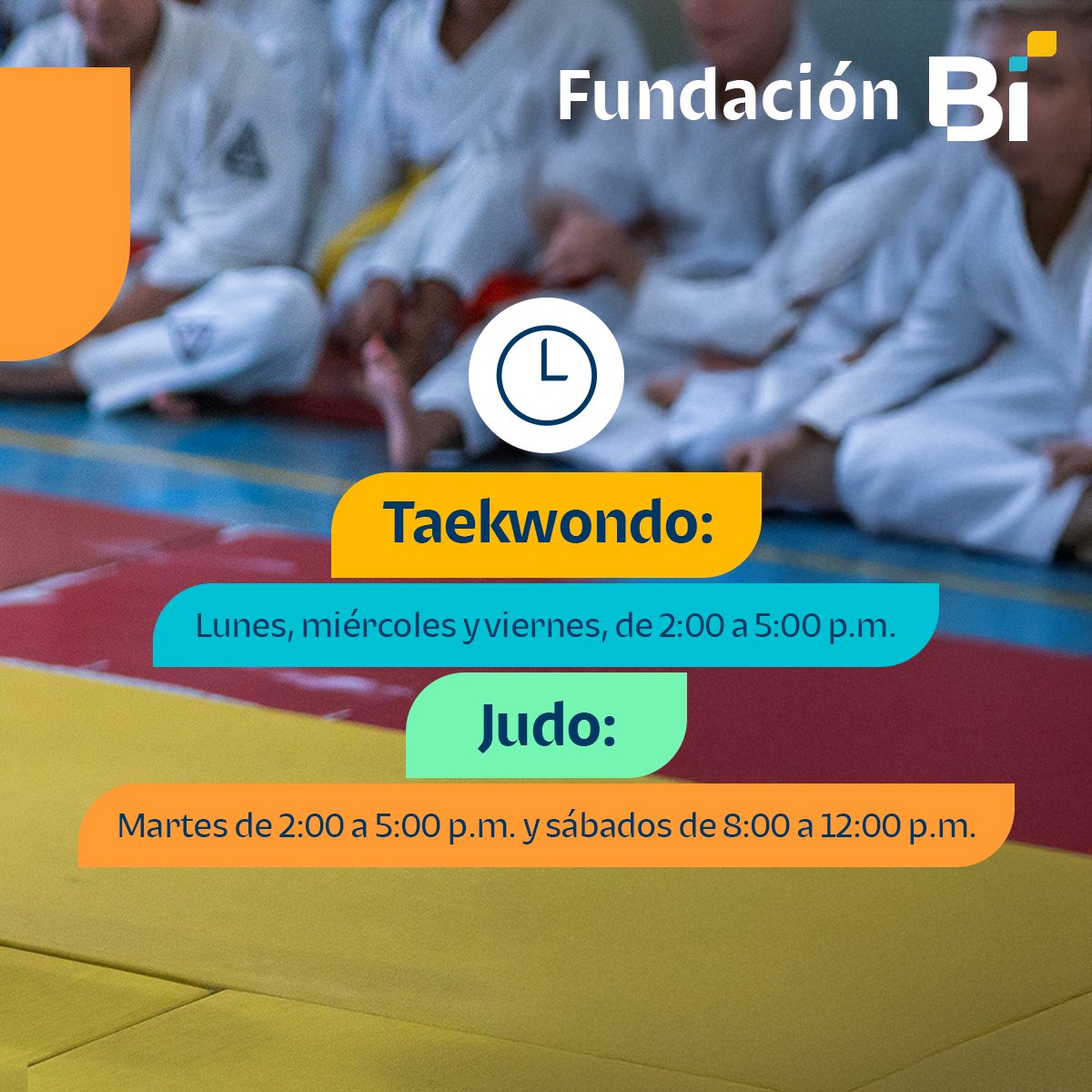 💪🏼 Te esperamos en nuestra sede #deportiva de Colonia El Limón, zona 18, con entrenamientos gratuitos de judo y taekwondo para niños y jóvenes de 5 a 15 años. 

📍 ¿Te gustaría participar?  Escríbenos para conocer la sede más cercana a tu ubicación. 

#FundaciónBI #Crecer