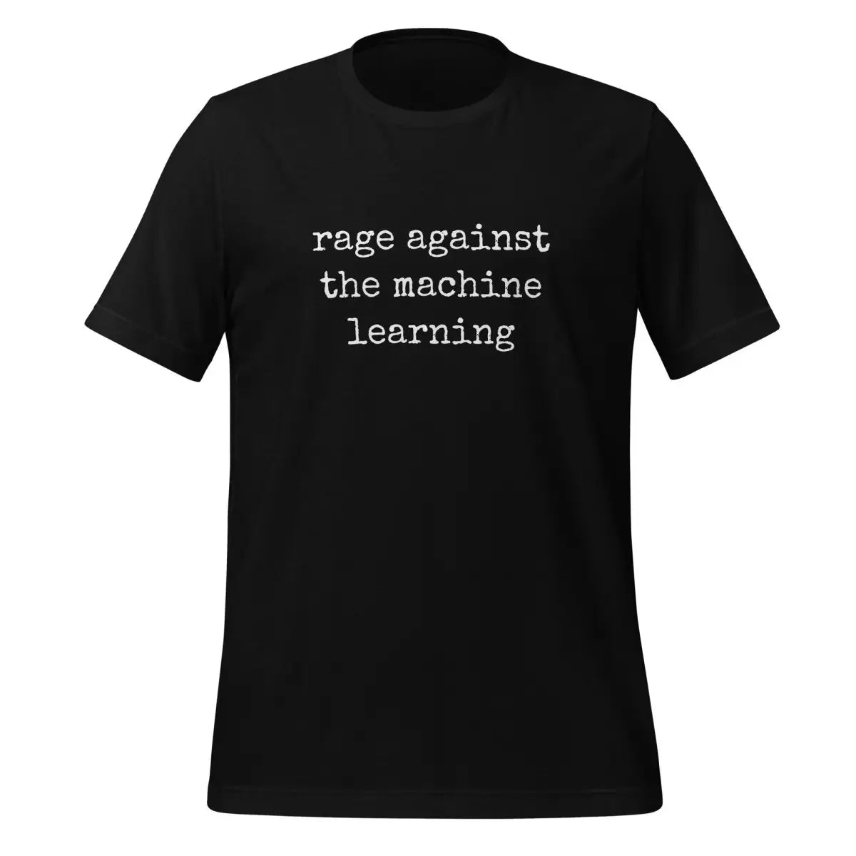 wwwAIstore's tweet image. rage against the machine learning T-Shirt (unisex)
± $18.99
artificial-intelligence.store/products/rage-…
Get the Rage Against the Machine Learning T-Shirt to show your unique AI-inspired style and rebellious spirit, perfect for any setting! #AIRebels #TechStyle #MachineLearningRevolution