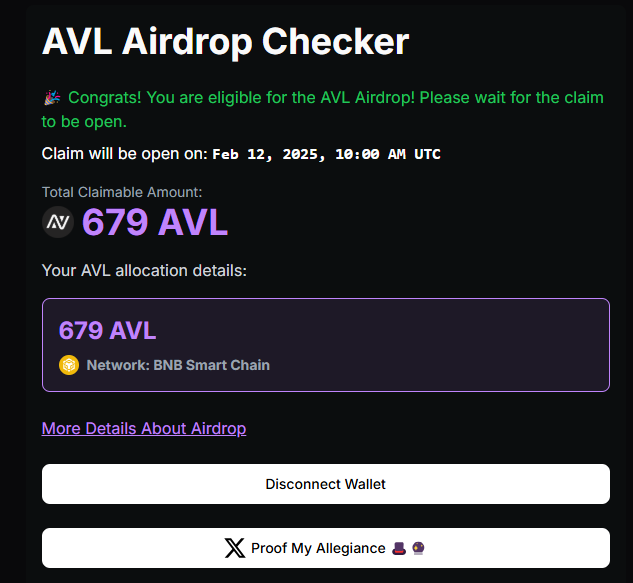 MengLayer's tweet photo. 书接上回 在SOLV一鱼多吃 的基础上 
Avalon 也迎来了 TGE @avalonfinance_ 

���前做SOLV的 87个账号,平均 600个 AVL 
后续 加的31个号 进行BOB LOOP 赚 Babylon积分的 平均 200个 AVL
自用资金存款USDA的4个号  一共9000多个AVL

总共收益 ：6W 多个 AVL 按照盘前价格0.7 收益 4W多U

写在最后：
作为借贷协议 Avalon的 loop息差成本 在0.5%-1%之间非常少，所以如果进行分号的策略 控制每个号的积分比例 
还是不错的。
作为稳定币协议 Avalon 的 USDA 挖矿所见即所得，收益普遍在30-50APY之间，非常不错。

总结：分号策略的又一次胜利。

#avl #avalon #BNB #Web3 #Airdrops #BTC