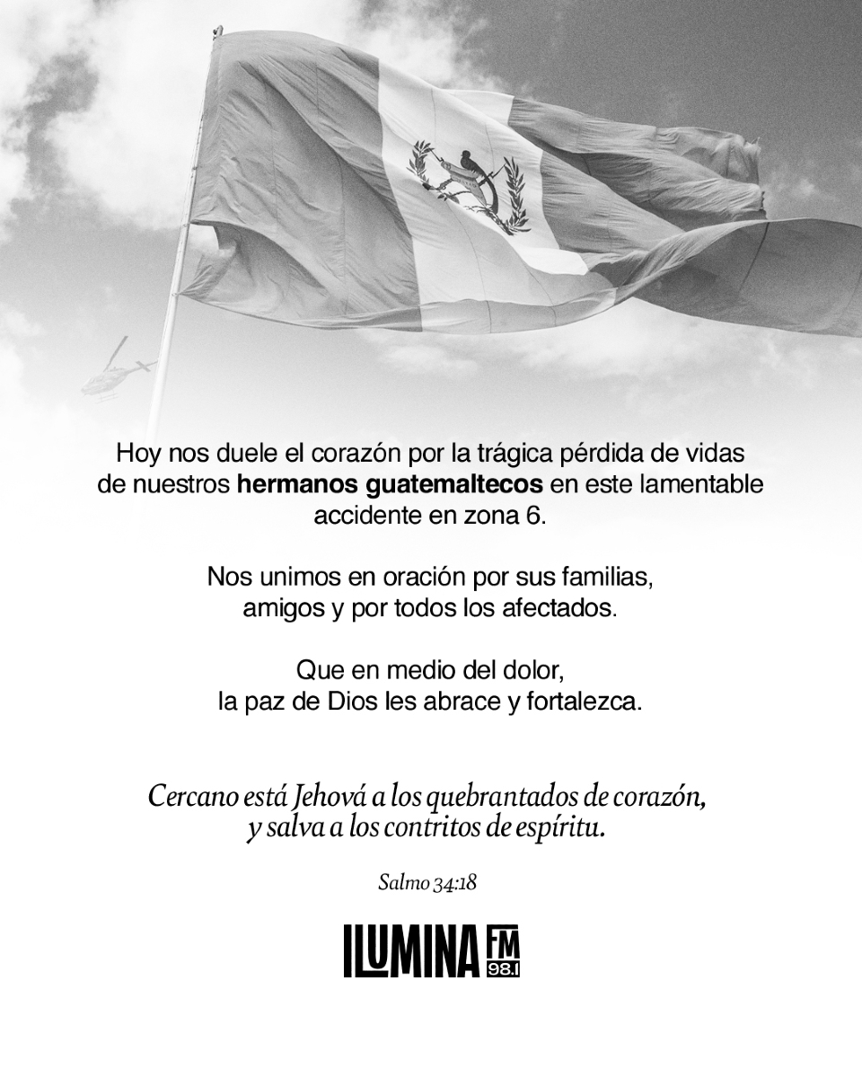 Nos unimos en oración por sus familias, amigos y por todos los afectados 🕊️🇬🇹 Que en medio del dolor,  la paz de Dios les abrace y fortalezca 🙏🏼