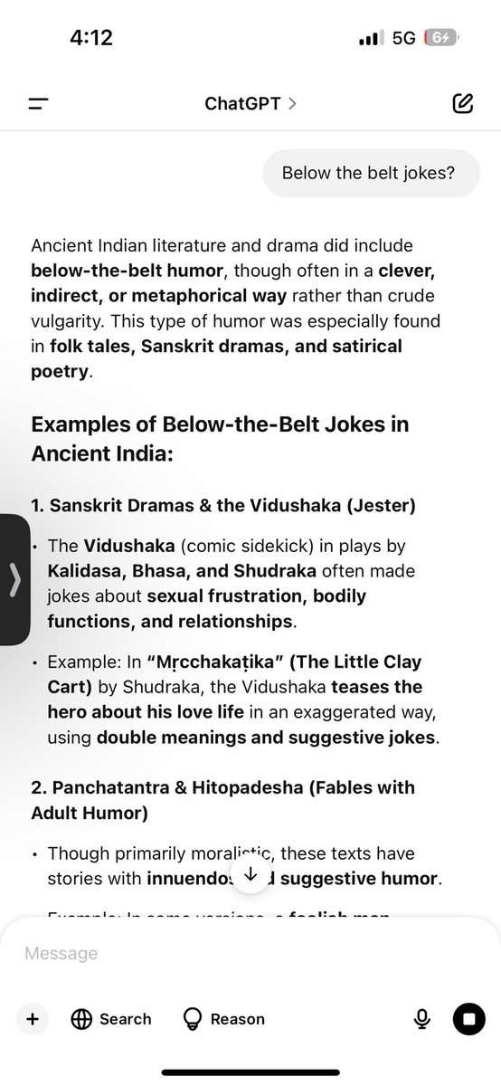 NickSensible's tweet photo. @ViralRightist @TimesAlgebraIND Ancient India culture, below the belt jokes, incest humor and got respected by the king of the kingdom. This is India, not this. You are just the reflection of colonial mindset. We were never afraid of our culture because of these jokes. https://t.co/Z0FauEjmU0