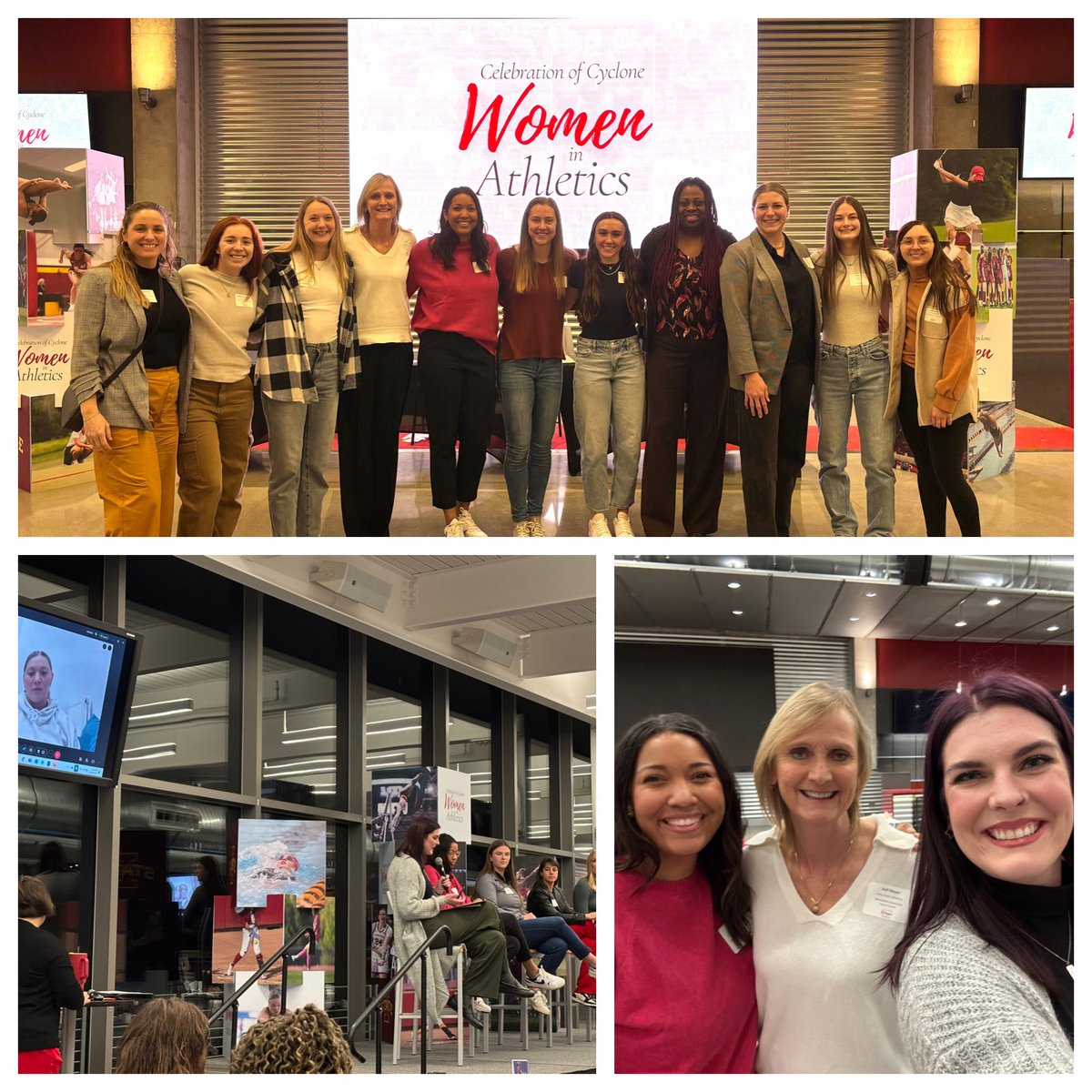 Great night at the Celebration of Cyclone Women in Athletics! So proud to have ⁦<a href="/CycloneWBB/">Cyclone Basketball</a>⁩ ⁦<a href="/bmkfowler/">Brynn Fowler</a>⁩ &amp; ⁦<a href="/ashley_joens24/">Ashley Joens</a> (remote from Greece)⁩ on the panel &amp; ⁦<a href="/jsteyz/">Jamie Steyer Johnson</a>⁩ as emcee! Their insights, advice &amp; wisdom were invaluable- THANK YOU TO ALL!❤️🌪💛