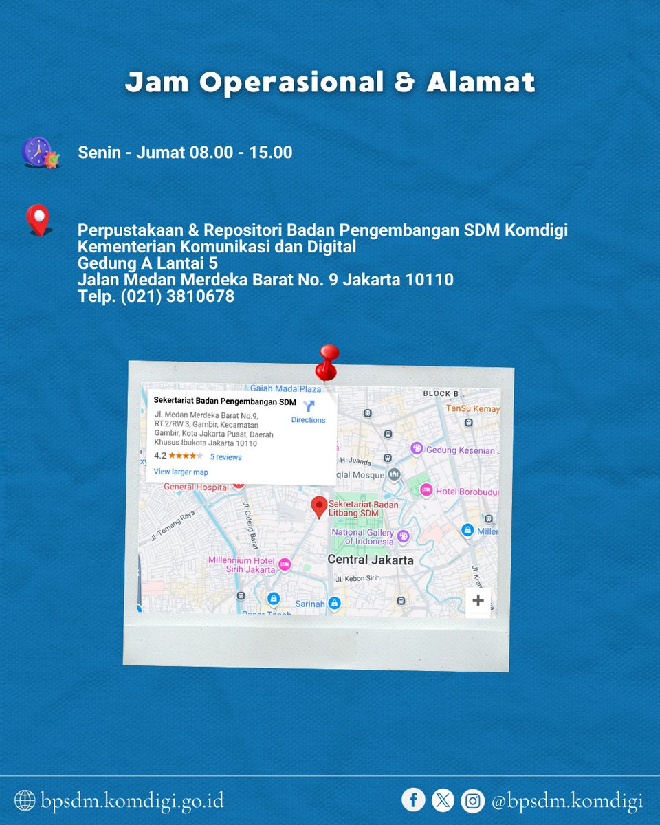 bpsdmkomdigi's tweet image. Sobat Digizens lagi ikut pelatihan atau beasiswa dari BPSDM Komdigi?
Butuh tambahan buku referensi untuk tugas kuliah, pelatihan, atau
sekadar mau baca novel?
Yuk, datengin Perpustakaan BPSDM Komdigi sekarang!
#bpsdmkomdigi #perpustakaan #repository #kemkomdigi