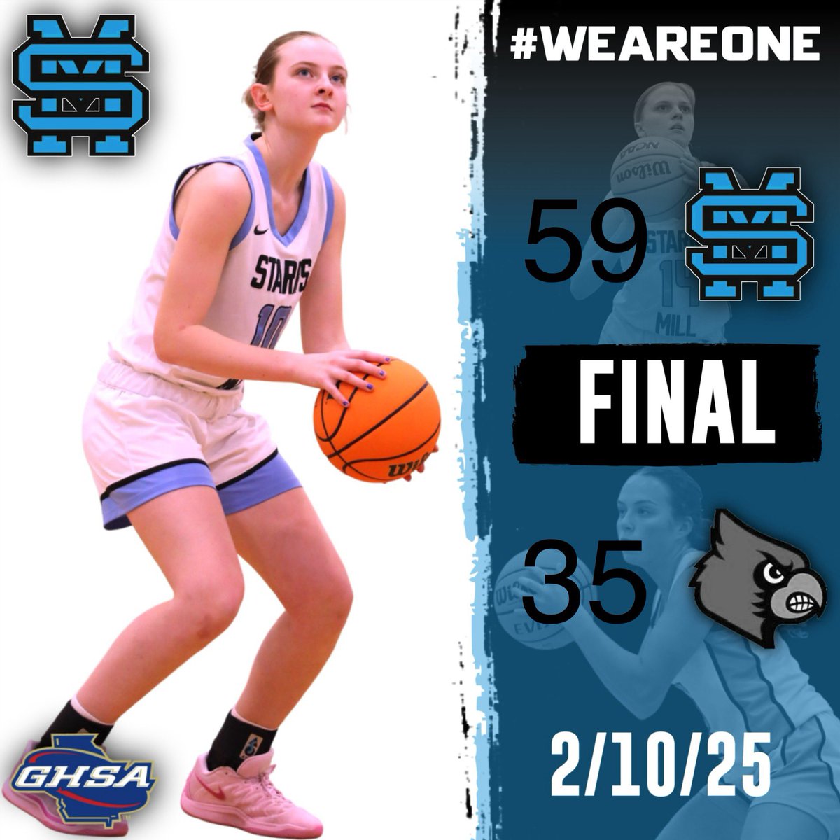 Starr’s Mill GBB (@smhsgirlsbball) on Twitter photo Region 3-4A Tournament
Jonesboro 35
Starr’s Mill 59
Ticket punched! Improve to 21-5 on the year. More work to do!
<a href="/AGmorrison821/">AG Morrison</a> 13p
<a href="/Lindsey_Kopacek/">Lindsey Kopacek</a> 9p 11r
<a href="/Ava_Glover11/">Ava Glover</a> 8p
<a href="/AftynHeiden/">Aftyn Heiden</a> 8p
<a href="/SophiaOlson02/">Sophia Olson</a> 7p 7a
Josie Schwartz 6p
<a href="/KyleSandy355/">Kyle Sandy</a> <a href="/SandysSpiel/">Sandy's Spiel</a> Region 3-4A Tournament
Jonesboro 35
Starr’s Mill 59
Ticket punched! Improve to 21-5 on the year. More work to do!
<a href="/AGmorrison821/">AG Morrison</a> 13p
<a href="/Lindsey_Kopacek/">Lindsey Kopacek</a> 9p 11r
<a href="/Ava_Glover11/">Ava Glover</a> 8p
<a href="/AftynHeiden/">Aftyn Heiden</a> 8p
<a href="/SophiaOlson02/">Sophia Olson</a> 7p 7a
Josie Schwartz 6p
<a href="/KyleSandy355/">Kyle Sandy</a> <a href="/SandysSpiel/">Sandy's Spiel</a>