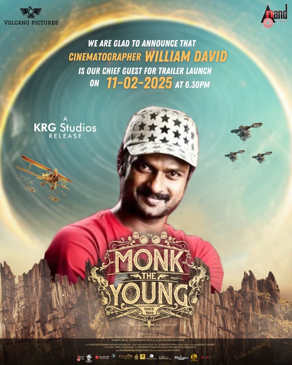 MonkTheYoung's tweet photo. We are glad to announce that Cinematographer William David sir is our chief guest for Trailer Launch

#WilliamDavid#monktheyoungkannadamovie #maschithsuriya #soundaryagowda #sarovar #volcanopictures https://t.co/K44vdjqpBT