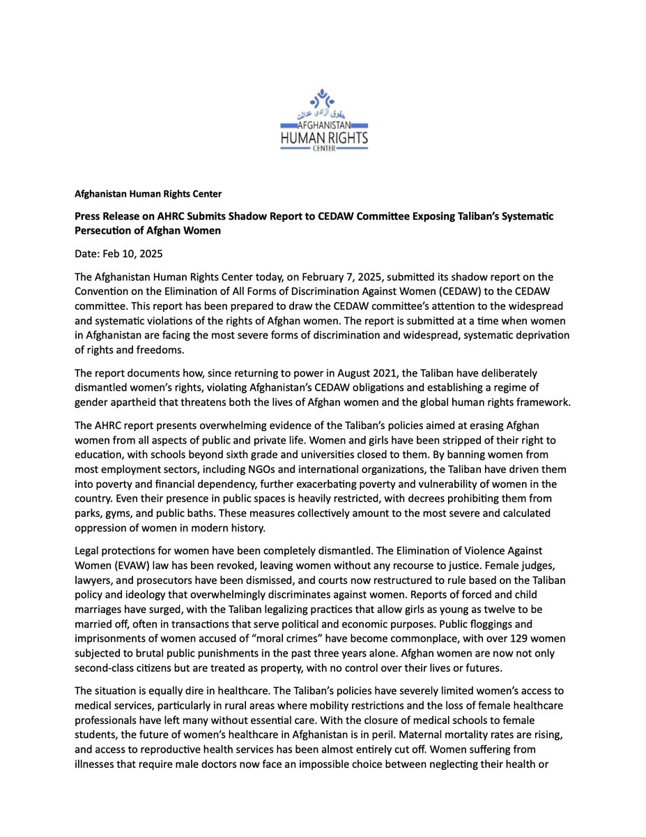 Afghanistan Human Rights Center tweet media