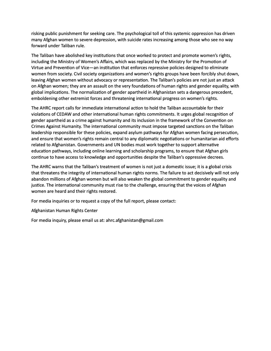Afghanistan Human Rights Center tweet media