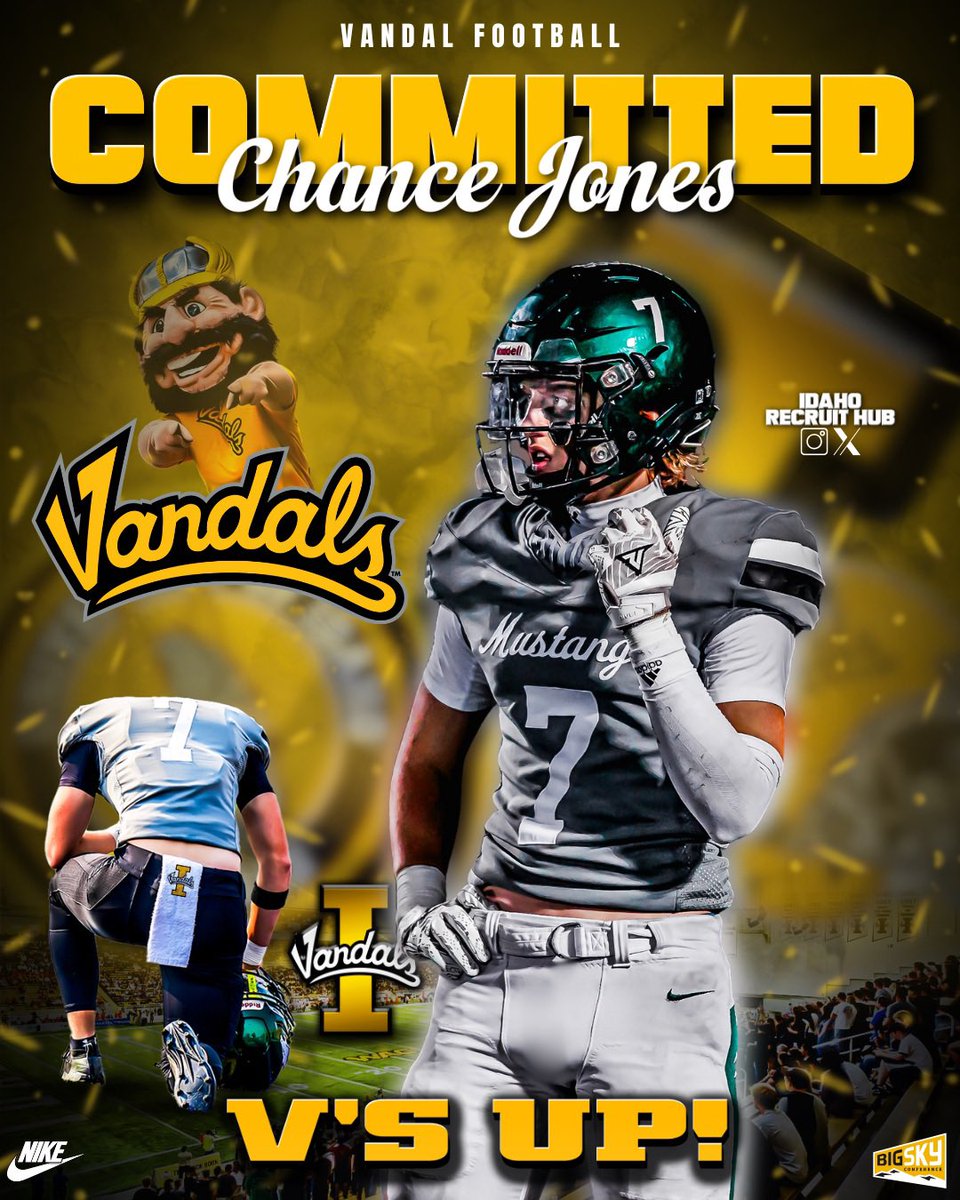 Chance Jones (@chancejones07) on Twitter photo #AGTG Super excited to announce my commitment to the University of Idaho! <a href="/CoachFendall/">Neil Fendall - Father, Husband, Coach</a> <a href="/VandalFootball/">Idaho Football</a> <a href="/CoachTFord/">Thomas Ford Jr</a>
<a href="/clutchjames/">James Cluphf</a> <a href="/RAREAcademyID/">RARE Academy</a> <a href="/PrepRedzoneID/">Prep Redzone Idaho</a> <a href="/NickFarman55/">Nick Farman M.S.</a> <a href="/OTFathlete/">OFFTHEFIELD.COM</a> <a href="/Tamir_Hill4/">Tamir Hill</a> <a href="/CoachJuss/">Juss Jackson</a> #AGTG Super excited to announce my commitment to the University of Idaho! <a href="/CoachFendall/">Neil Fendall - Father, Husband, Coach</a> <a href="/VandalFootball/">Idaho Football</a> <a href="/CoachTFord/">Thomas Ford Jr</a>
<a href="/clutchjames/">James Cluphf</a> <a href="/RAREAcademyID/">RARE Academy</a> <a href="/PrepRedzoneID/">Prep Redzone Idaho</a> <a href="/NickFarman55/">Nick Farman M.S.</a> <a href="/OTFathlete/">OFFTHEFIELD.COM</a> <a href="/Tamir_Hill4/">Tamir Hill</a> <a href="/CoachJuss/">Juss Jackson</a>