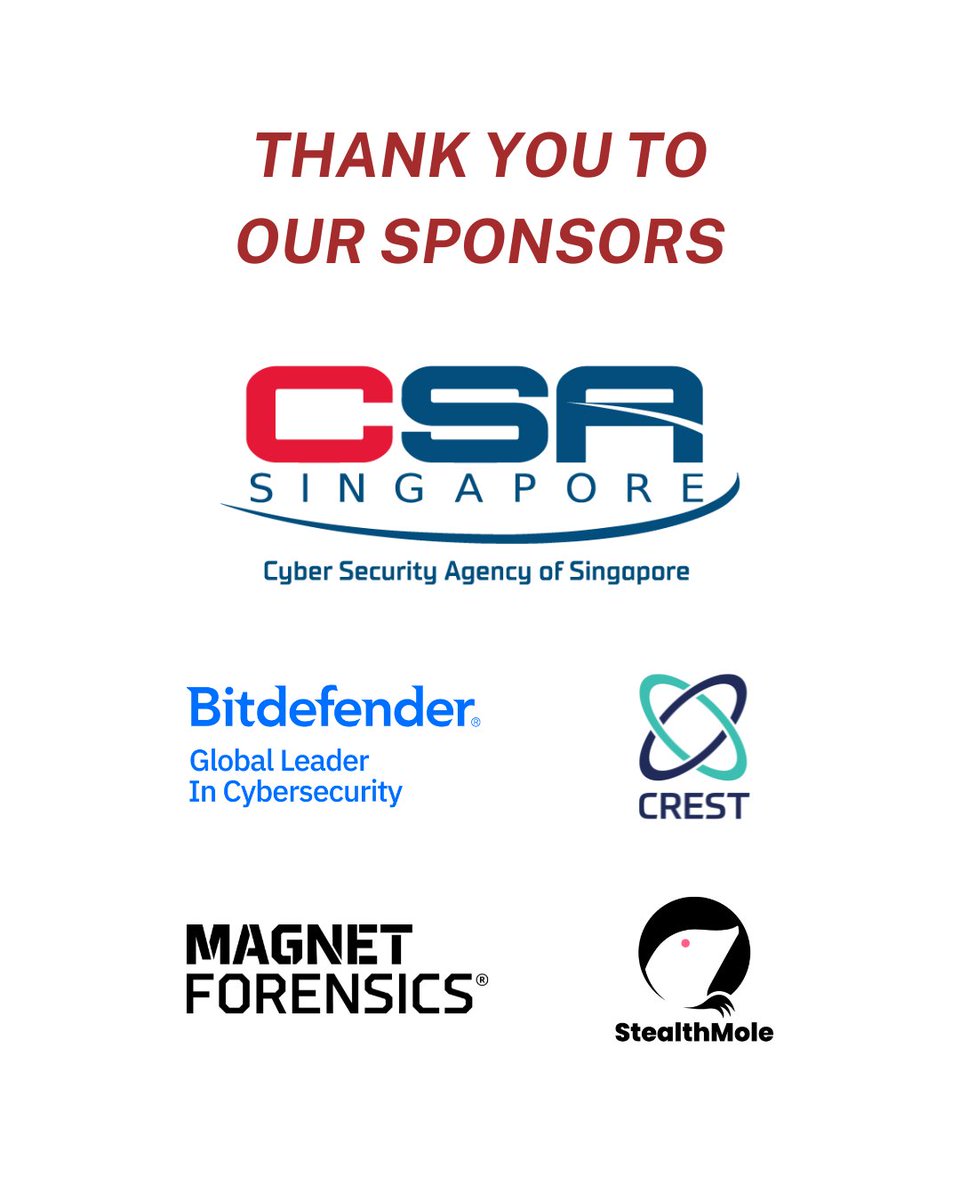 div0_sg's tweet photo. GCC 2025 kicks off in Taiwan! ๐น๐ผ Had a blast at the icebreaking party, meeting brilliant minds. ๐๐ป
Huge thanks to our sponsorsโCSA, Bitdefender, CREST, Magnet Forensics & StealthMoleโfor making this possible! ๐
#Div0 #GCC2025 #GCCTaiwan #CyberCamp https://t.co/AmetZqT0vZ