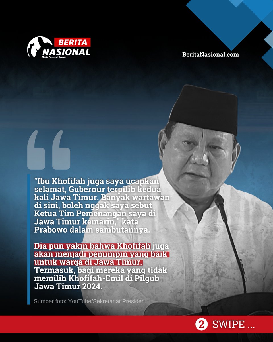 NasionalBerita_'s tweet image. Prabowo Ucapkan Selamat ke Khofifah Jadi Gubernur Jatim Kedua Kali

#Prabowo #Selasa #Khofifah #Jatim #Gubernur #NU #beritanasional