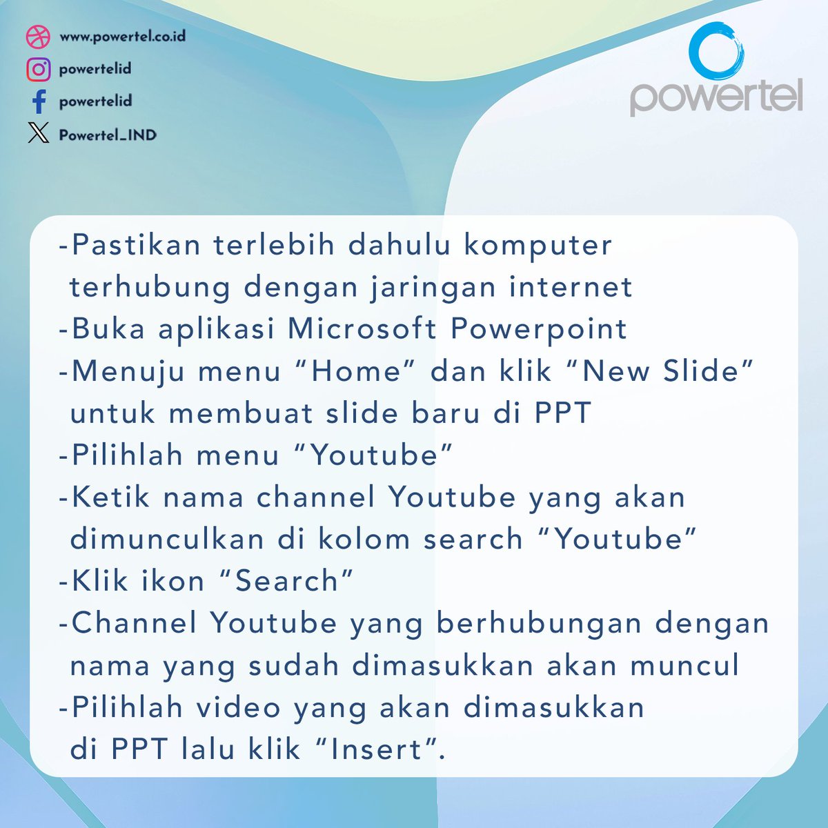 Powertel_IND's tweet image. Cara Menambahkan Video YouTube ke PowerPoint untuk Presentasi yang Lebih Hidup

#PowerPointTips #PresentasiMenarik #TutorialPowerPoint #VideoDiPowerPoint #TipsPresentasi #YouTubeKePowerPoint #BelajarPowerPoint #PresentasiKeren #TrikPowerPoint   #TeknikPresentasi #PowertelId