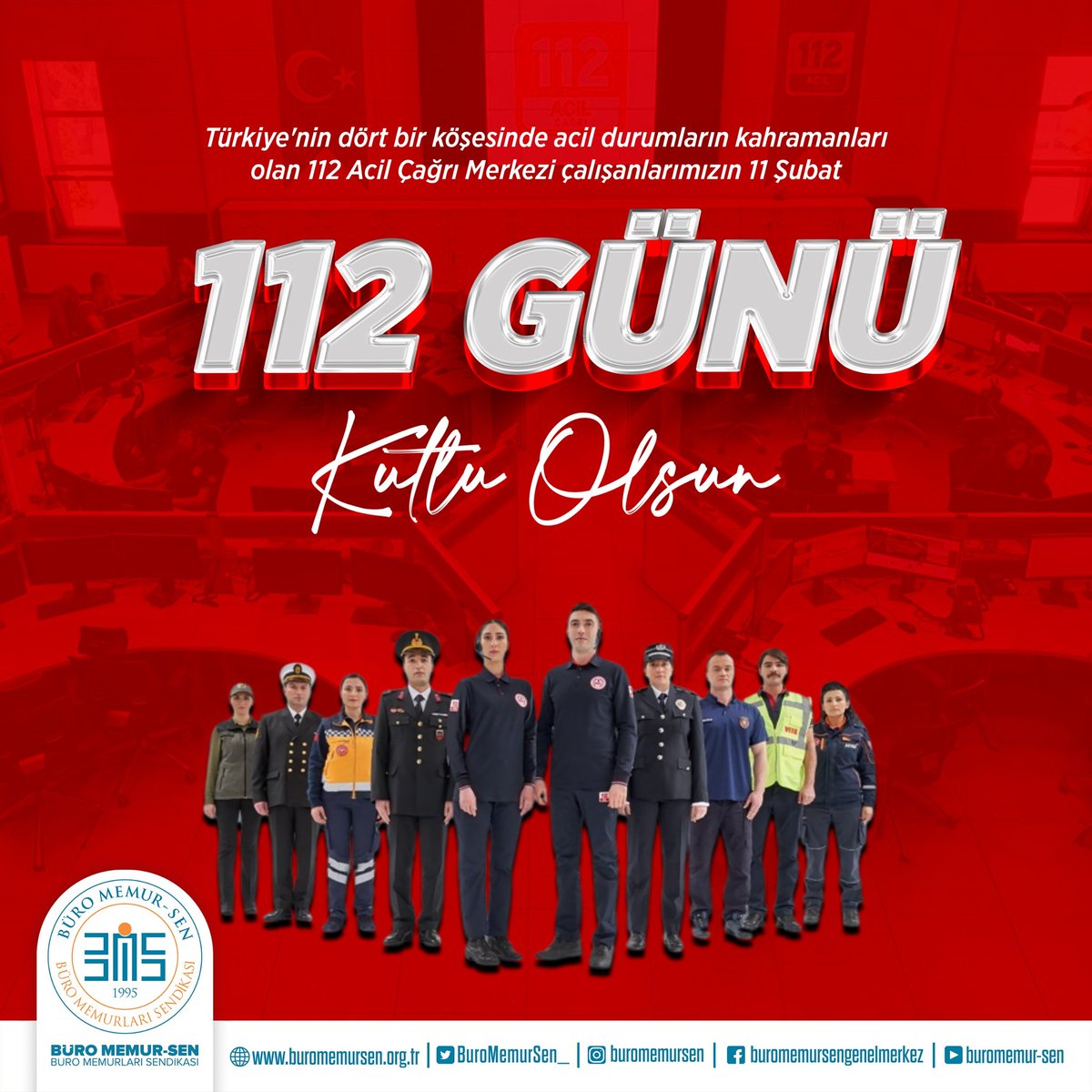 Hayat kurtaran numara: 1️⃣1️⃣2️⃣

Acil durumlarda bir telefon kadar yakın olan ve can kurtarmak için gece gündüz demeden görev yapan 112 Acil Çağrı Merkezi personelinin #112Günü kutlu olsun!

Büro Memur-Sen olarak güvenliğimiz ve sağlığımız için özveriyle çalışan kahramanlarımızın