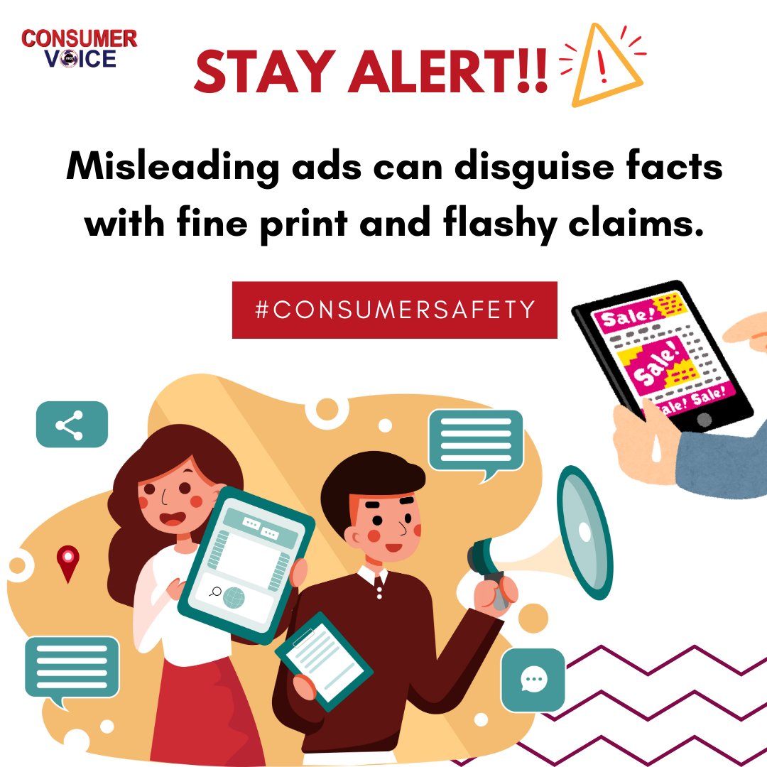 ConsumerVoiceIn's tweet image. Not everything on screen is real! Advertisers may use disclaimers to mask misleading claims. Look beyond the hype and make informed choices.
#ConsumerRights #TruthInAdvertising #Advertisement #MisleadingAds #ConsumerAwareness #OnlineSale #Internet #SocialMedia