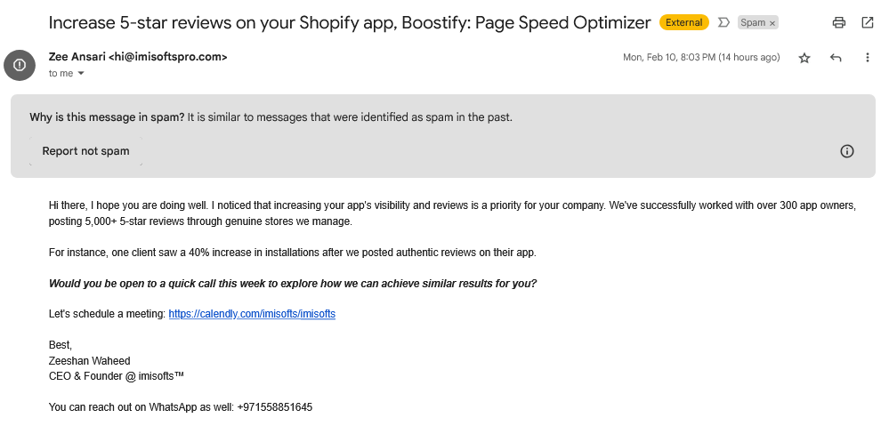 SetuBridgeApps's tweet image. How many of you have received similar emails soliciting reviews to artificially boost app ratings? Shouldn&apos;t Shopify implement more stringent measures to detect and eliminate fake purchased reviews, ensuring a fair marketplace? #shopifyapps #Shopify #ShopifySuccess