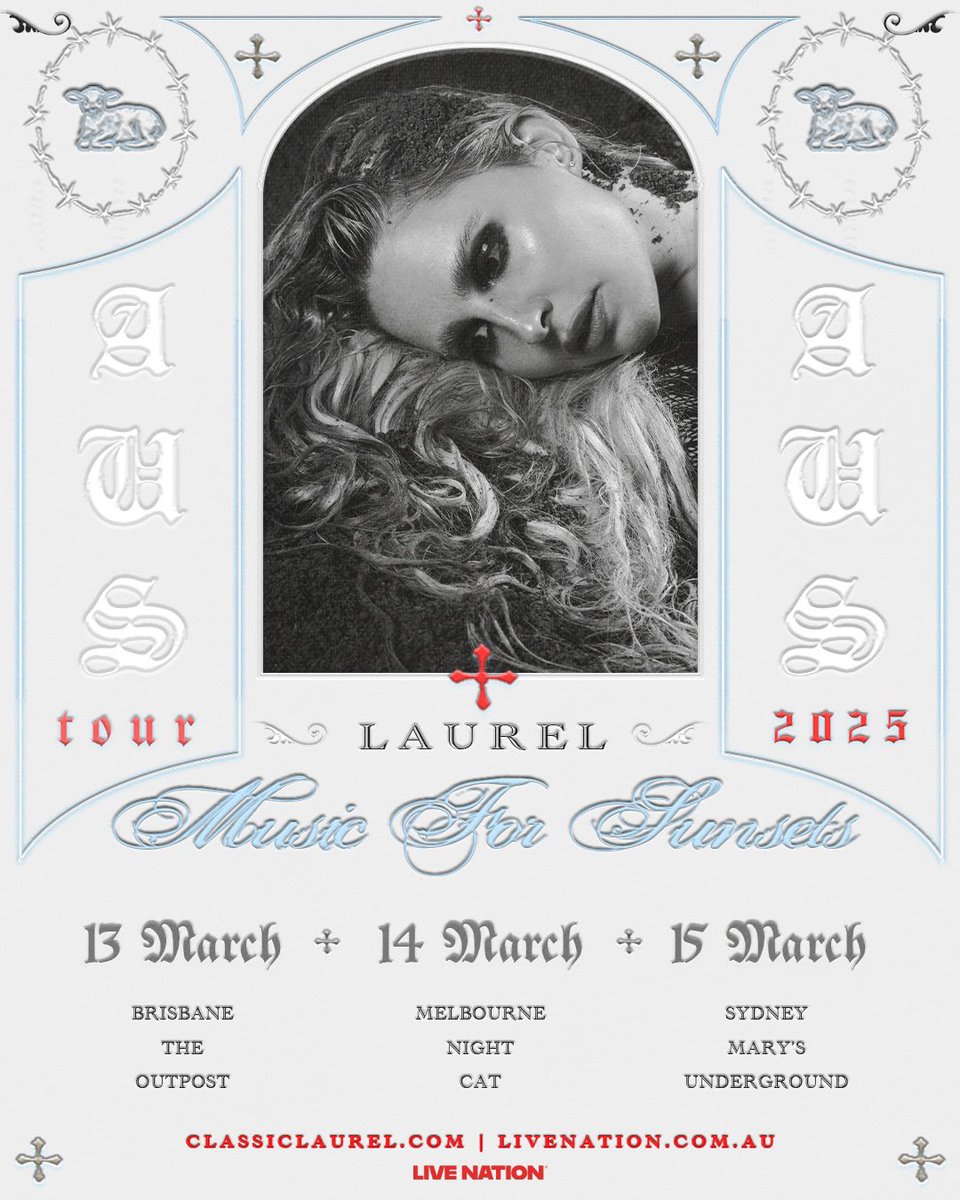 Australia❤️‍🔥 I’m coming on tour this March!! 🎀 I’ll be playing 3 intimate shows in Brisbane, Melbourne &amp; Sydney. 

Artist pre-sale tix go on-sale Weds at 11am local time with code FYTD25. General on-sale is Thurs at 11am local time!! COMMENT A LAMB IF YOU’RE COMING !!! 🐑