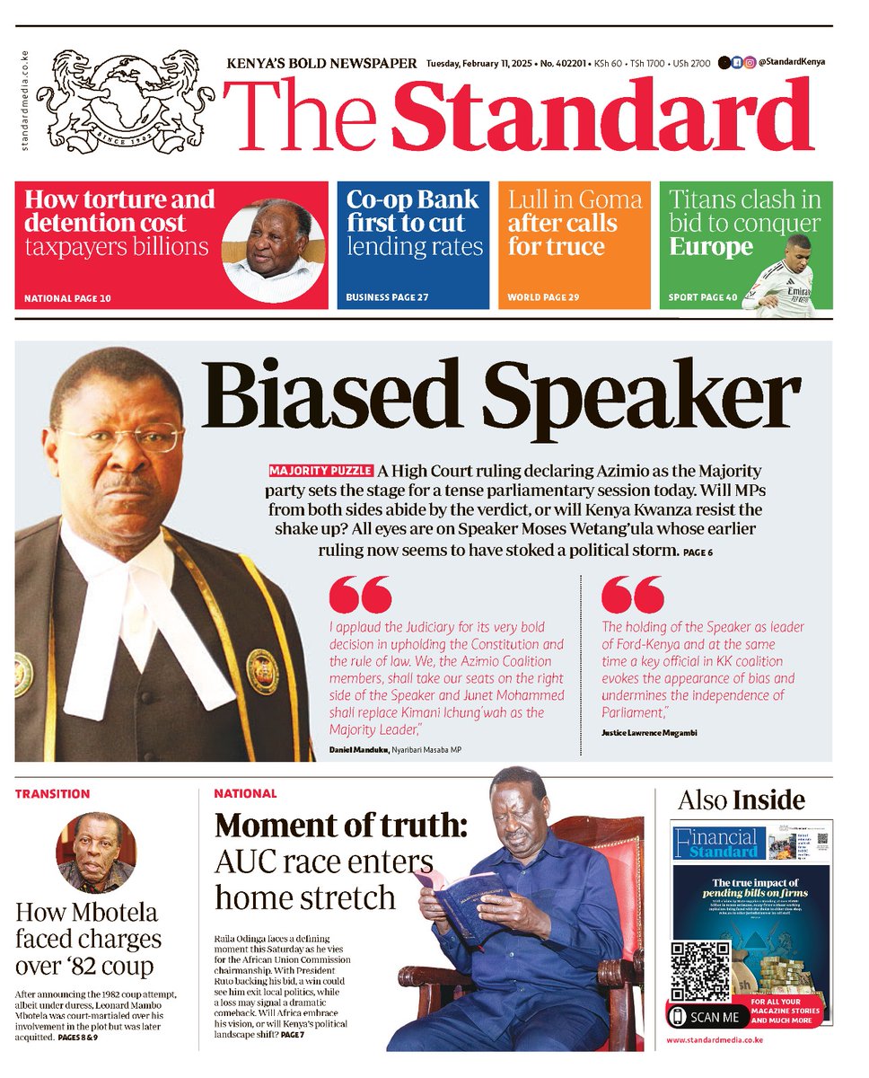 StandardKenya's tweet image. Grab a copy of The Standard newspaper at your nearest vendor today to read these and more stories or subscribe to the e-paper at epaper.standardmedia.co.ke