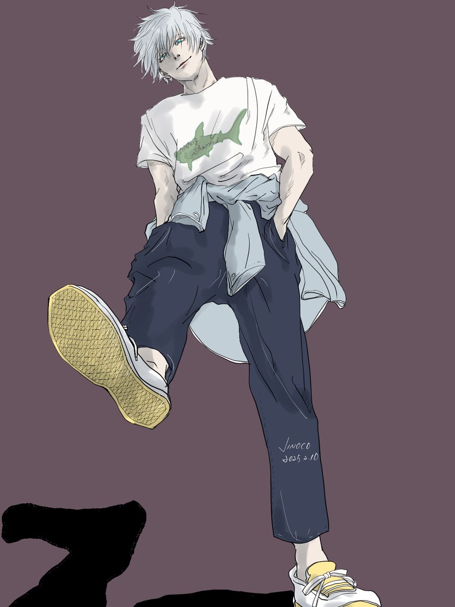 １度描いてみたかったアングル。
足長ーーーーーい五条先生じゃないとね♥
そして剣呑な最強は最高でしょ✨