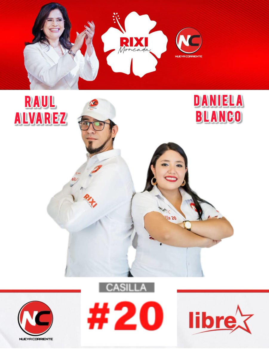 Raúl Eduardo Álvarez🌺 (@reaoresiste504) on Twitter photo Este 9 de marzo vota por la CASILLA ❎ 20 🗳️ de la NUEVA CORRIENTE.
Vota por una mejor Educación Ambiental para nuestra población es tiempo de conservar y respetar nuestros recursos naturales que se agotan si no se gestionan correctamente.
<a href="/riximga/">Rixi Moncada</a> presidente . Este 9 de marzo vota por la CASILLA ❎ 20 🗳️ de la NUEVA CORRIENTE.
Vota por una mejor Educación Ambiental para nuestra población es tiempo de conservar y respetar nuestros recursos naturales que se agotan si no se gestionan correctamente.
<a href="/riximga/">Rixi Moncada</a> presidente .